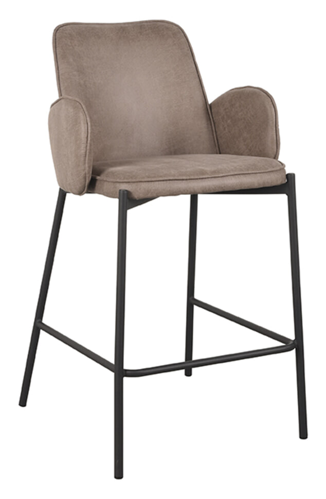 LABEL51 Barkruk 'Joni' Micro Suede, kleur Taupe