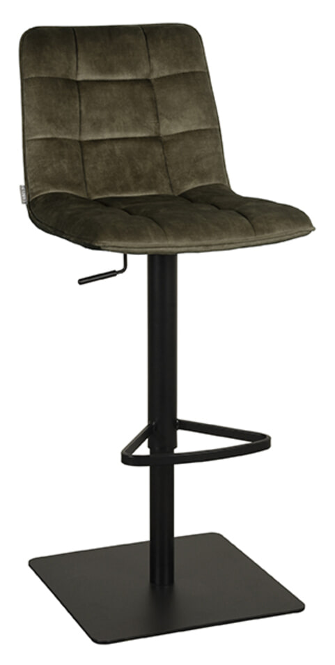 LABEL51 Draaibare Barkruk Juul Velvet - Hunter (zithoogte 55-81cm)