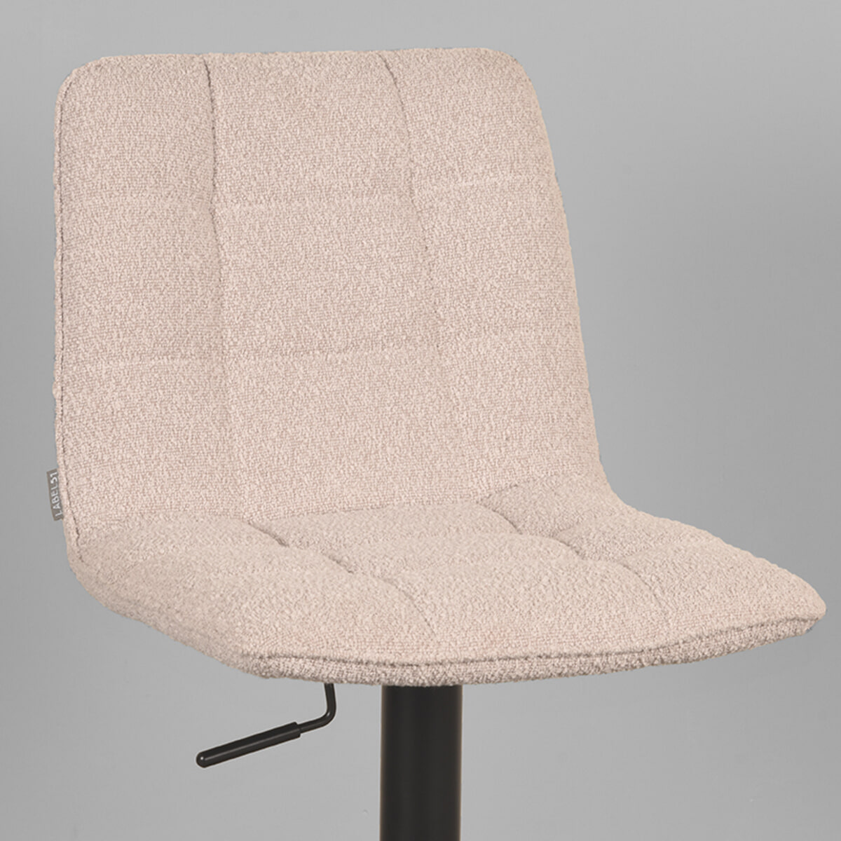 LABEL51 Draaibare Barkruk 'Juul' Bouclé, kleur Naturel (zithoogte 55-81cm)