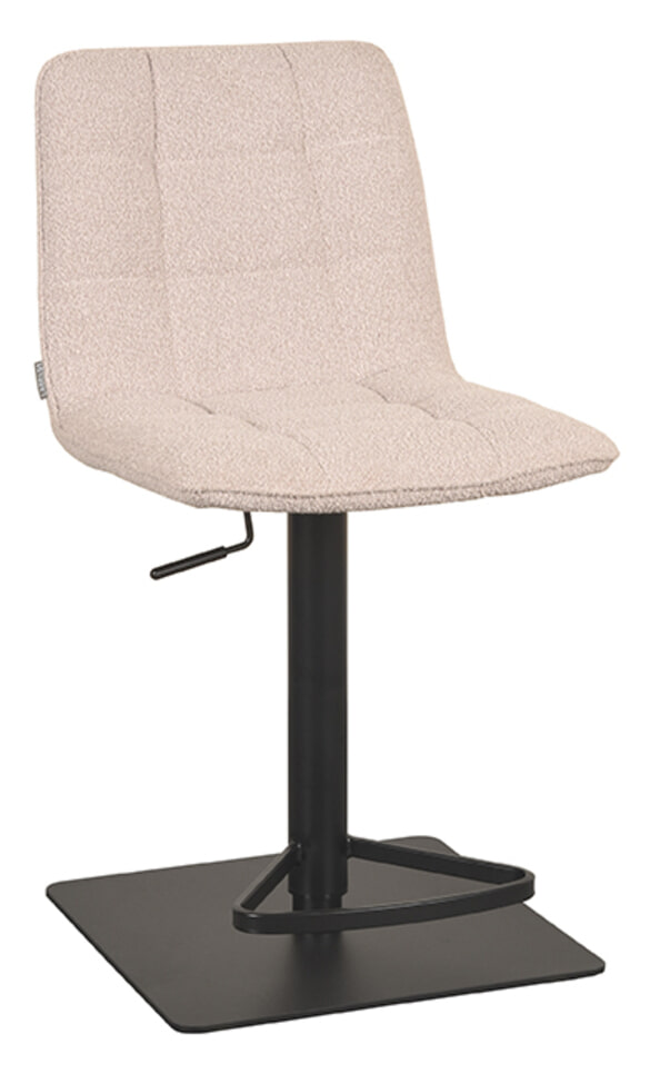 LABEL51 Draaibare Barkruk 'Juul' Bouclé, kleur Naturel (zithoogte 55-81cm)