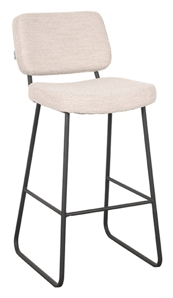 LABEL51 Barkruk 'Noah' Bouclé, Naturel (zithoogte 78cm)