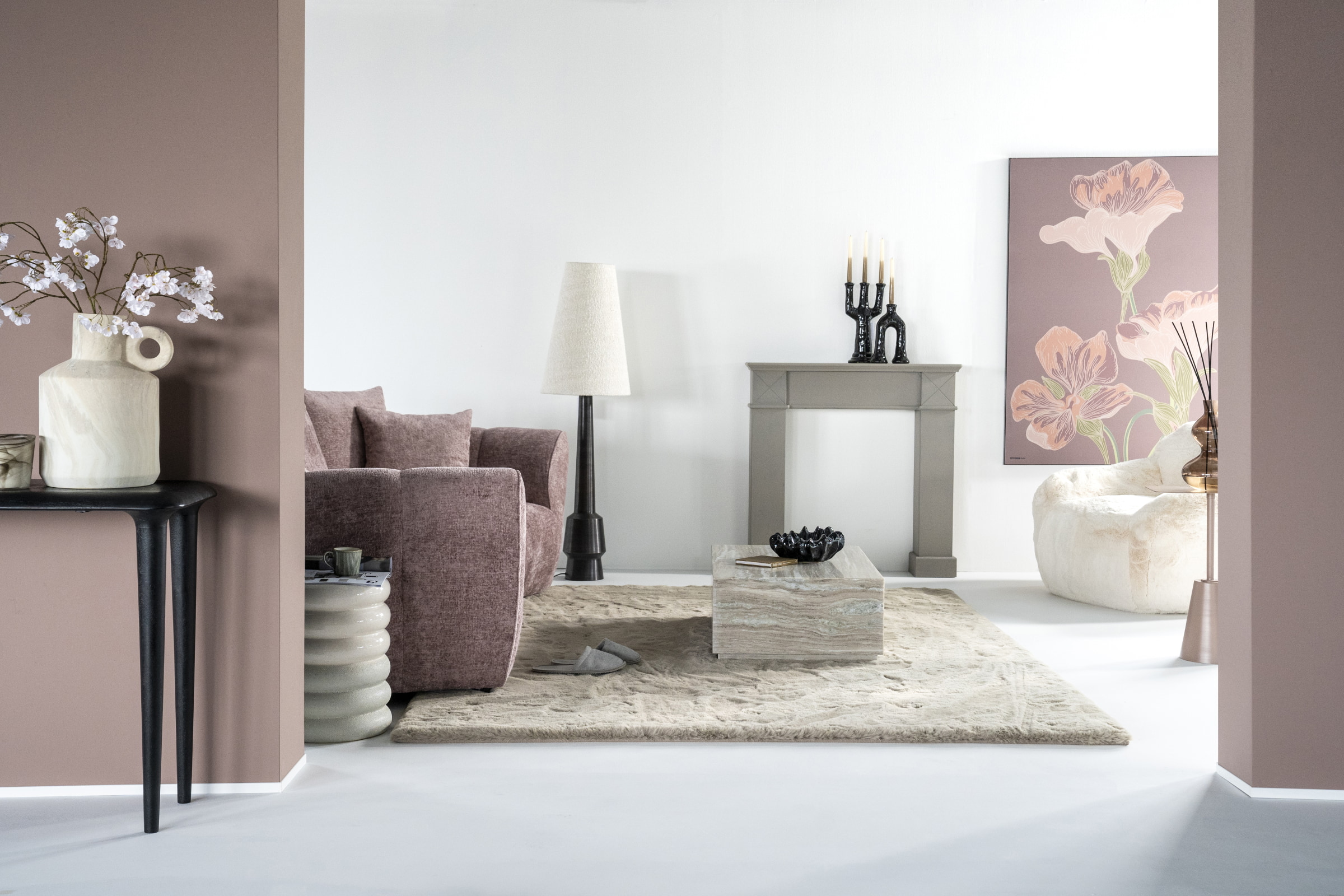 By-Boo Vloerkleed 'Zena' 200 x 290cm, kleur Beige