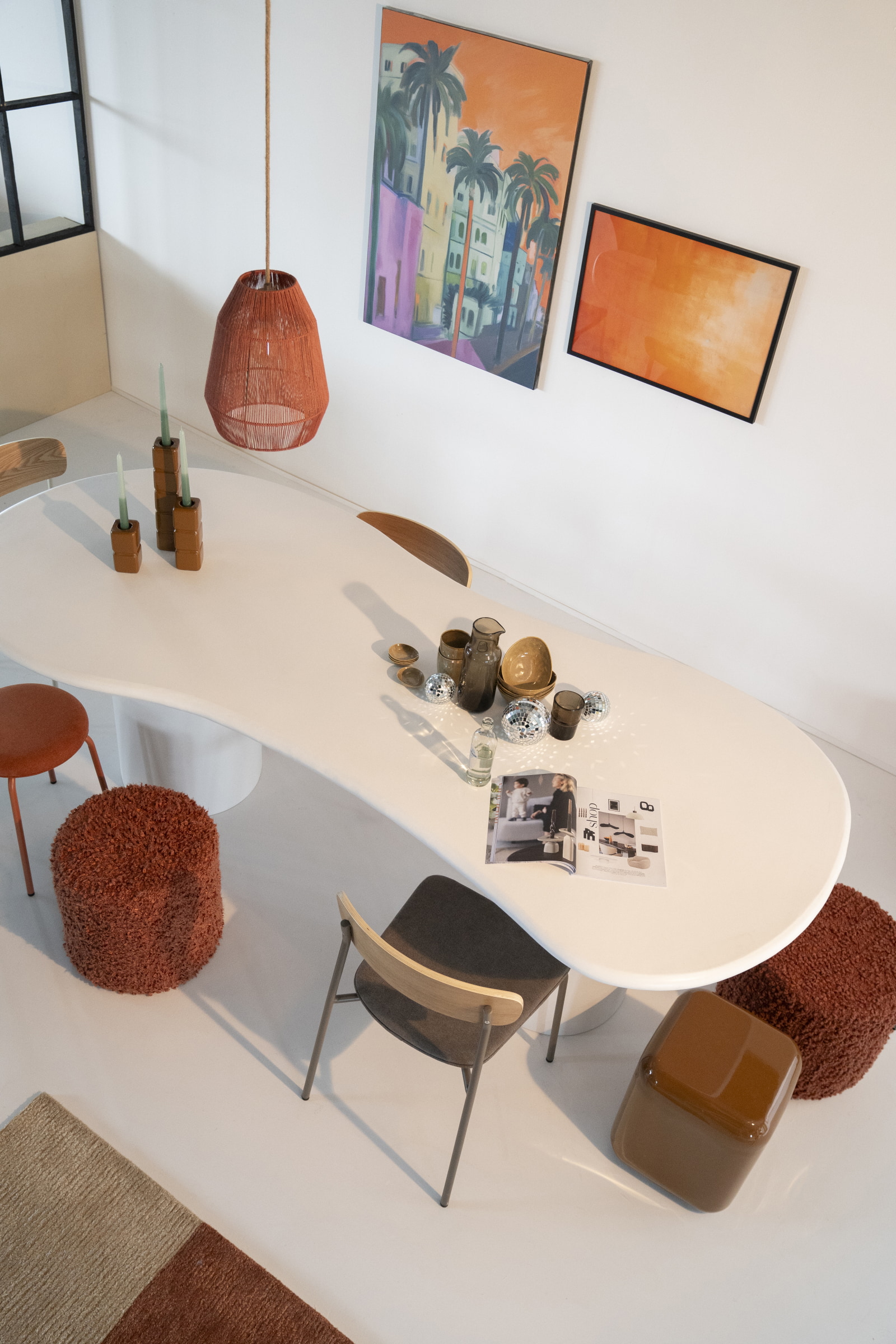 By-Boo Organische Eettafel 'Seki' 250 x 110cm, kleur Wit
