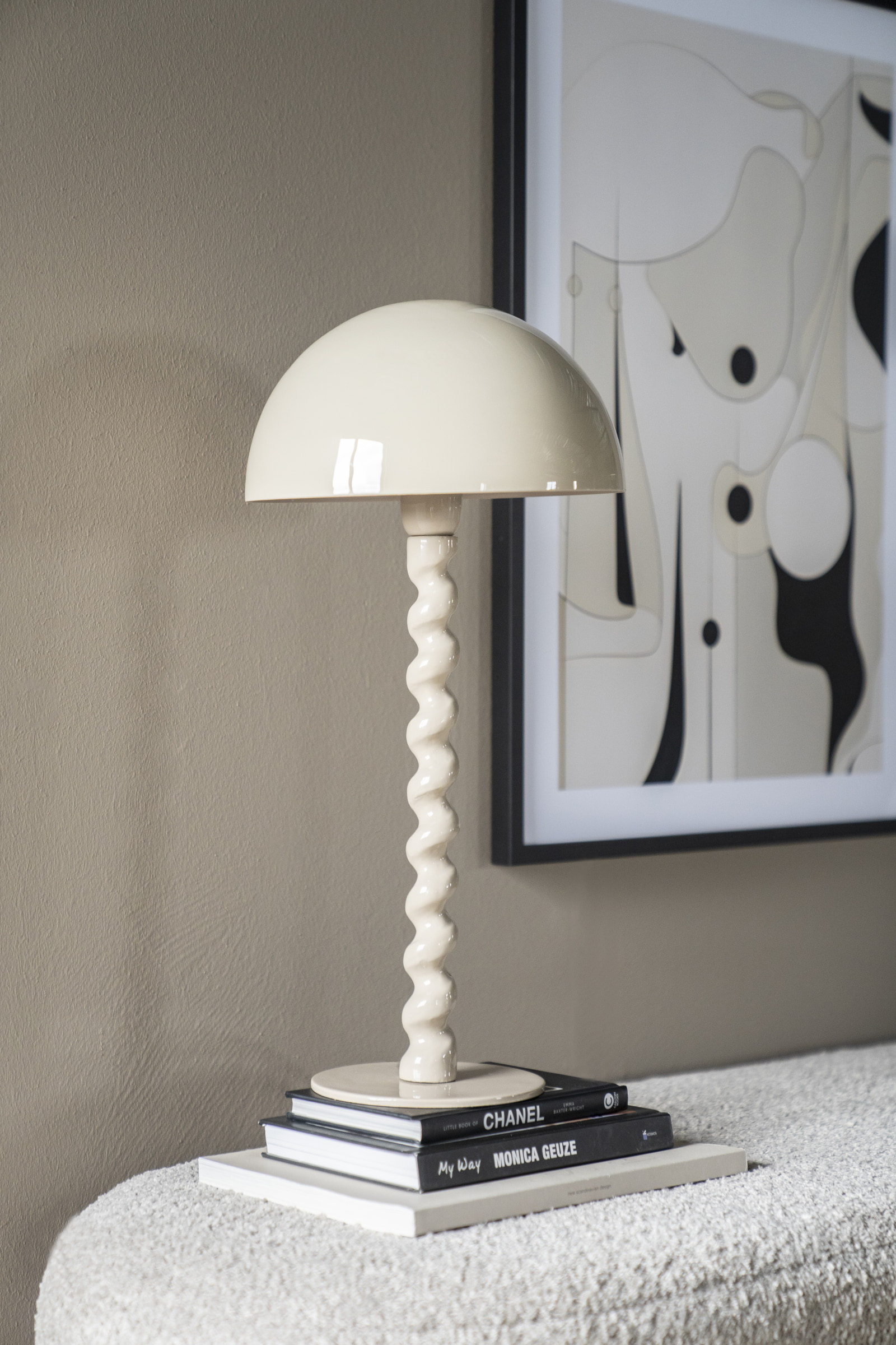 By-Boo Tafellamp 'Luox' 50cm hoog, kleur Beige