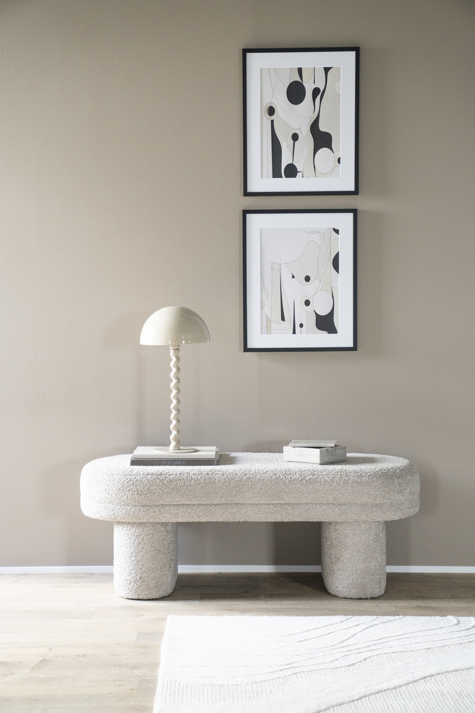 By-Boo Tafellamp 'Luox' 50cm hoog, kleur Beige