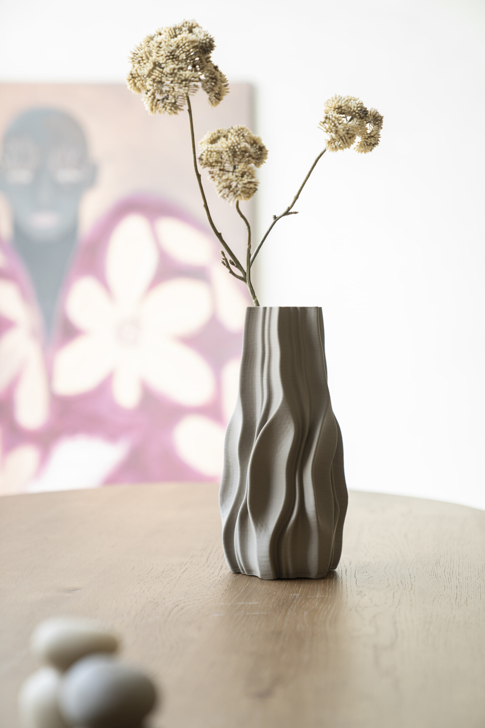 By-Boo Vaas 'Nove' 3D geprint Keramiek, 30cm