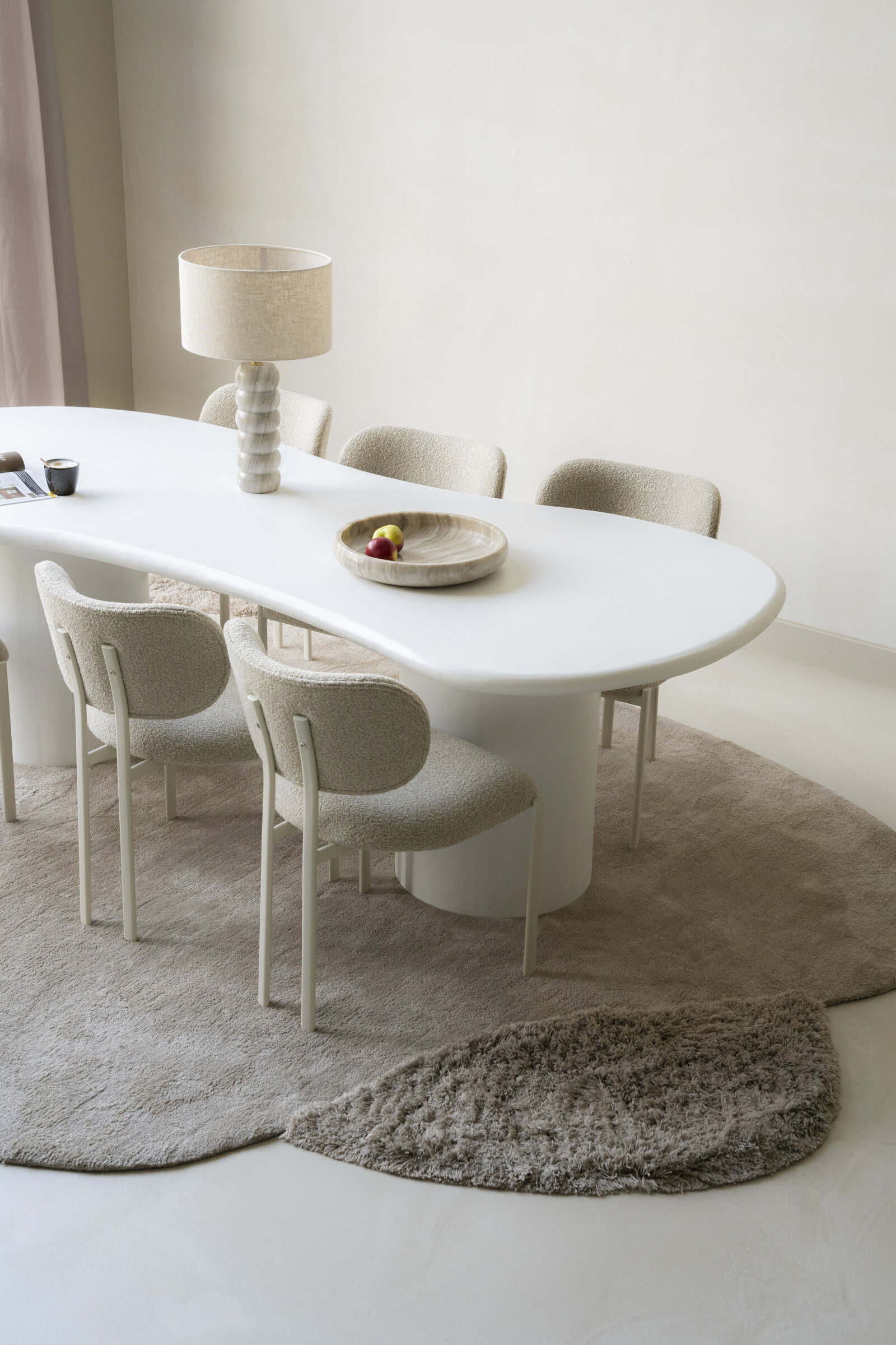 By-Boo Tafellamp 'Patron' Marmer en Linnen, 55cm