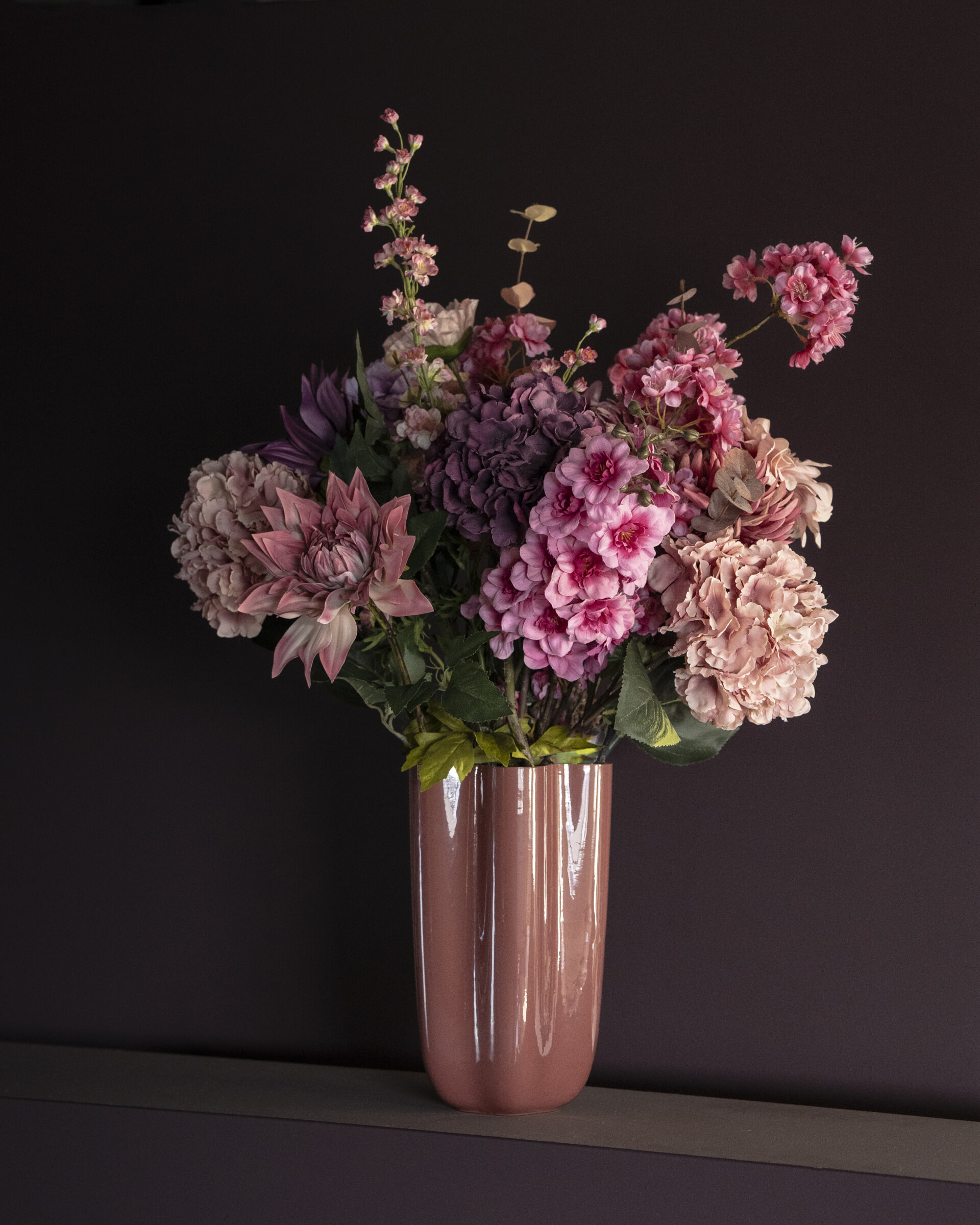 By-Boo Vaas 'Flori' Glas, kleur Koraalrood