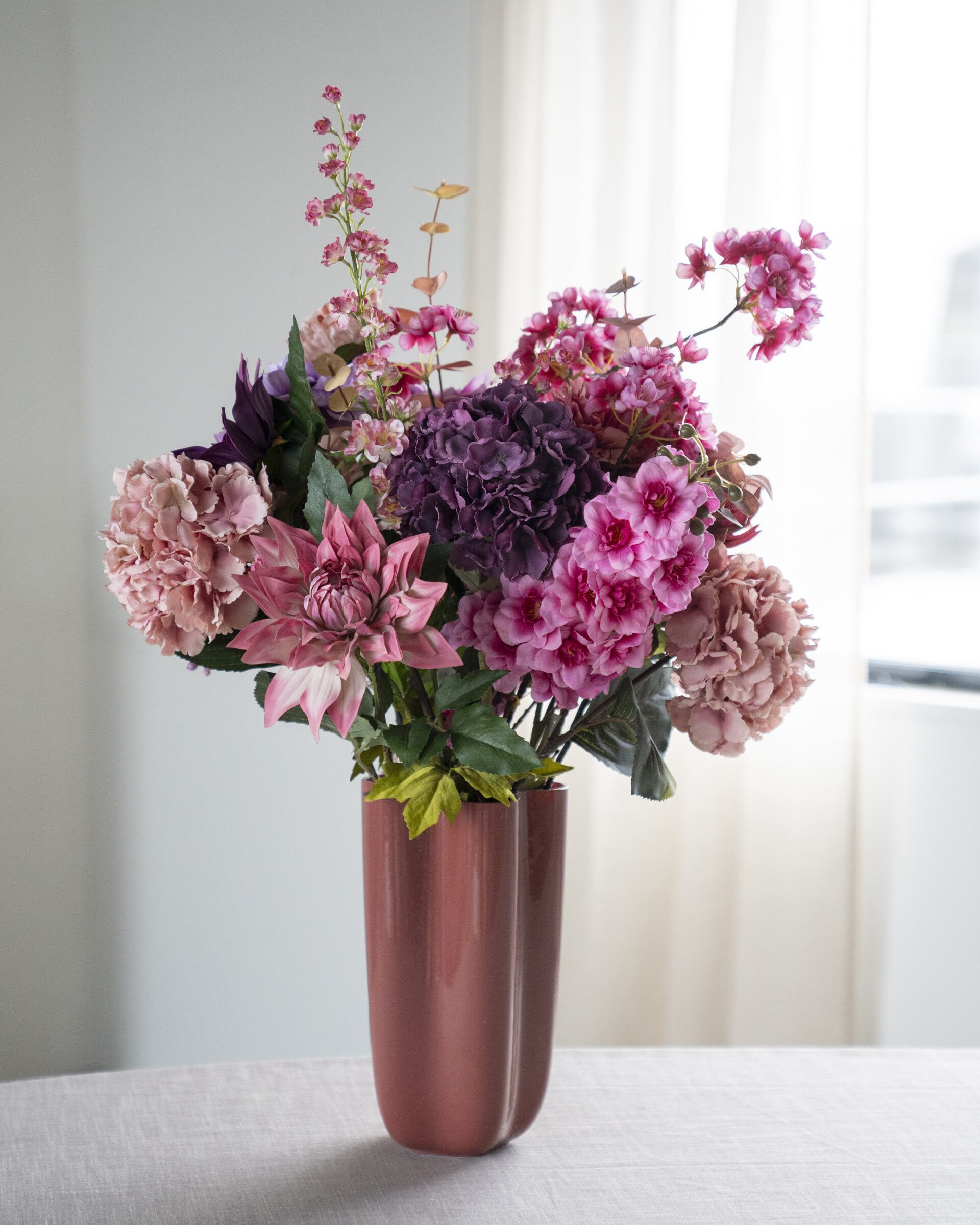 By-Boo Vaas 'Flori' Glas, kleur Koraalrood