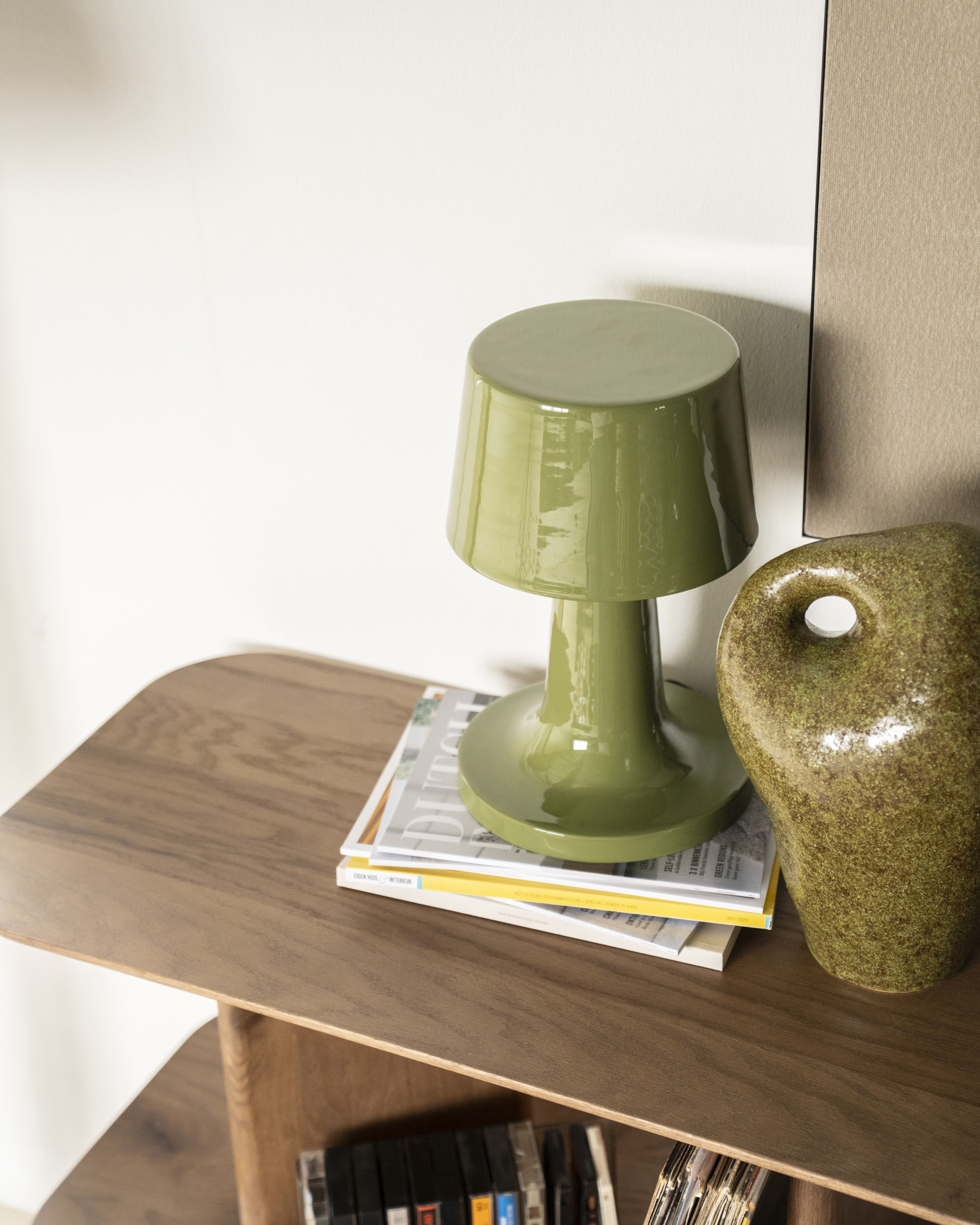 By-Boo Tafellamp 'Alvo' 35cm hoog, kleur Groen
