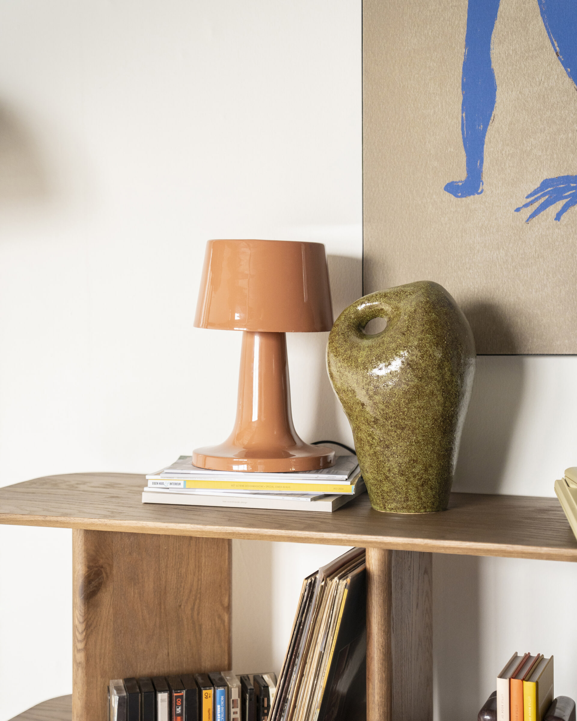 By-Boo Tafellamp 'Alvo' 35cm hoog, kleur Terracotta