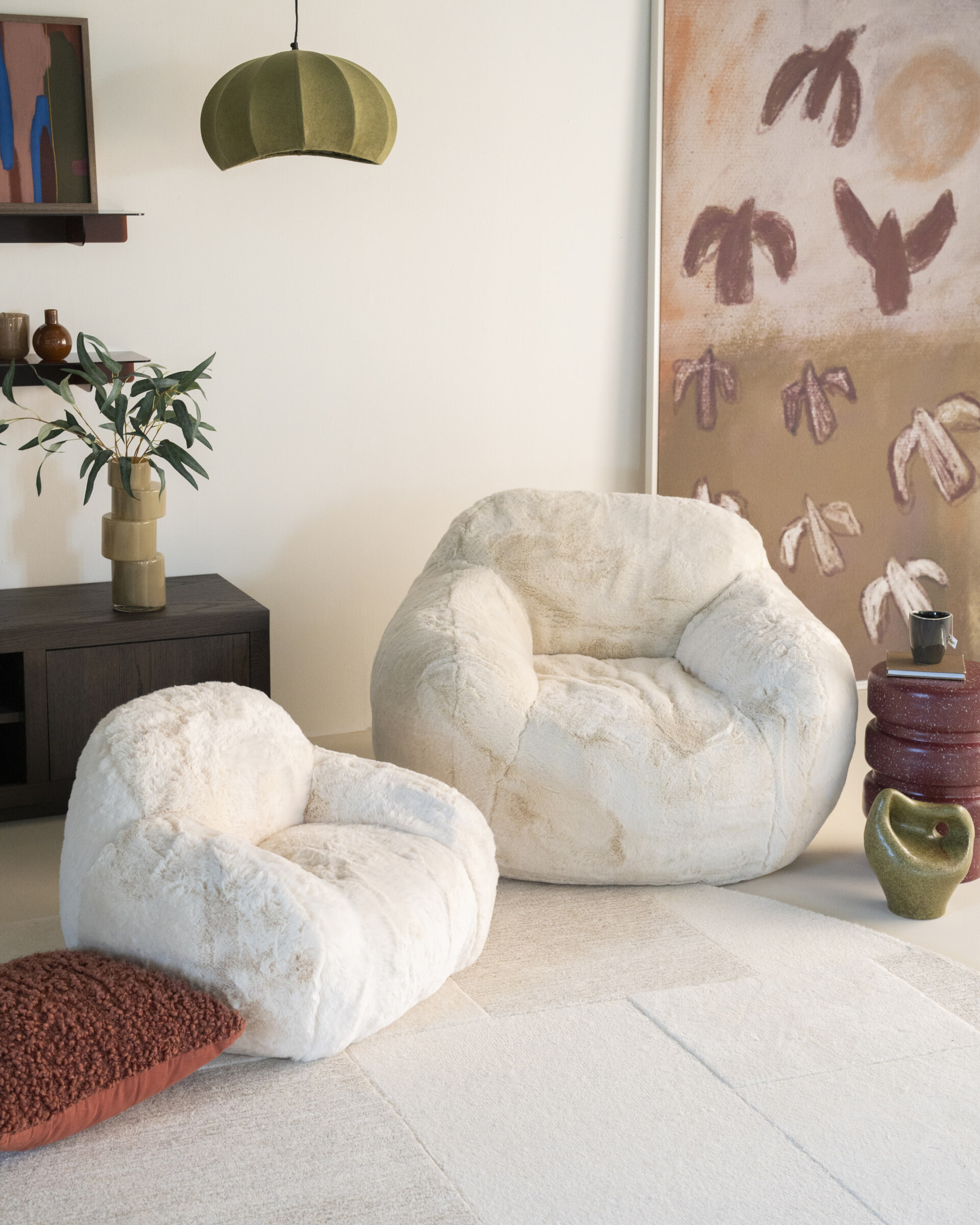 By-Boo Kinderfauteuil 'Hug' Fluffy, kleur Beige