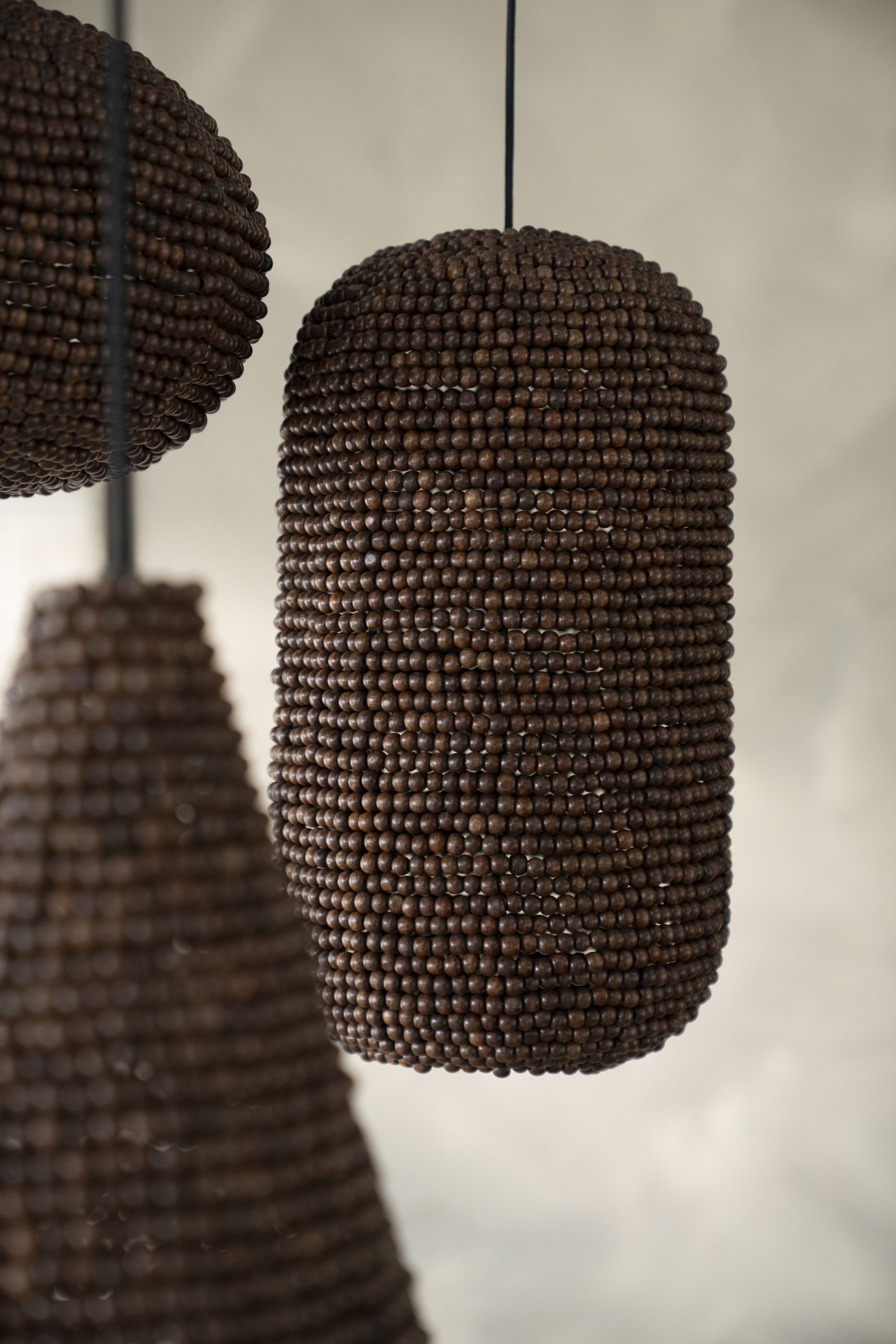 By-Boo Hanglamp 'Shanga' Houten kralen, 24cm