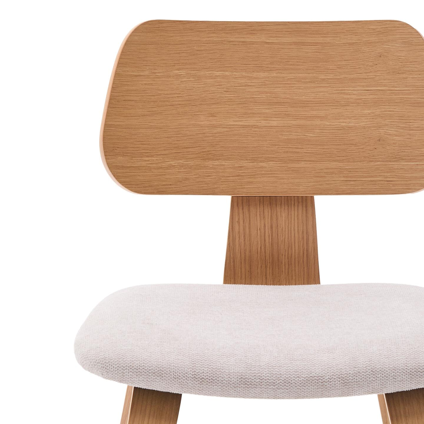 Kave Home Eetkamerstoel 'Gena' Eiken en rubberhout, kleur Beige