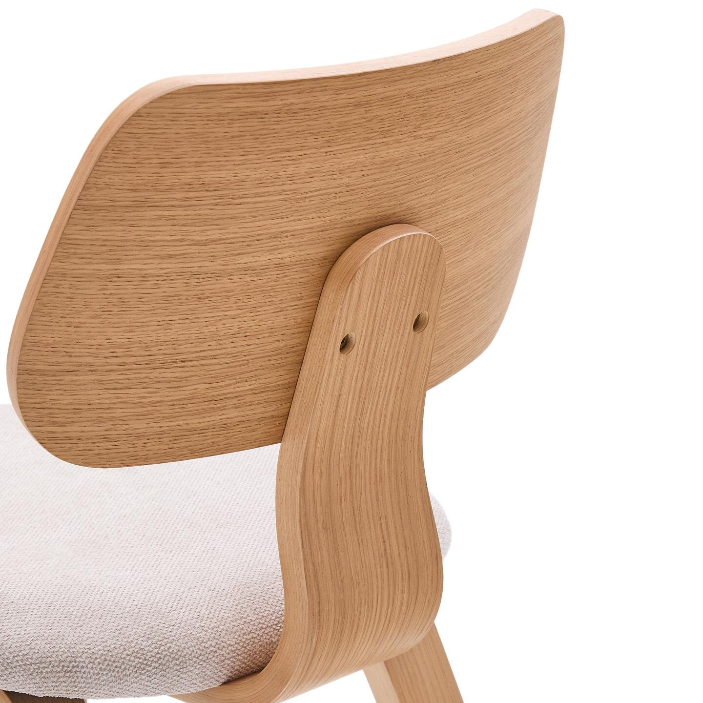 Kave Home Eetkamerstoel 'Gena' Eiken en rubberhout, kleur Beige