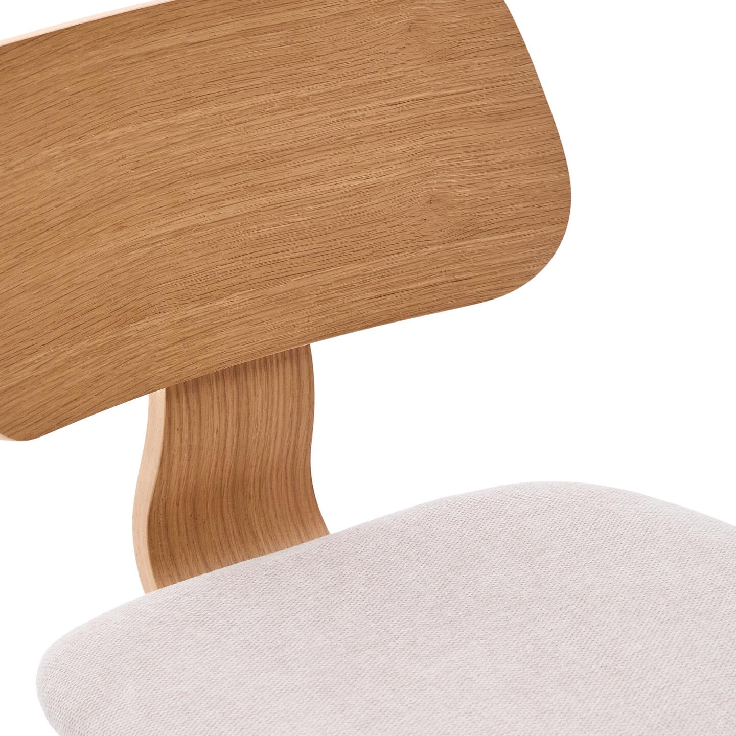 Kave Home Eetkamerstoel 'Gena' Eiken en rubberhout, kleur Beige