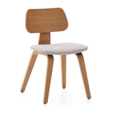 Kave Home Eetkamerstoel 'Gena' Eiken en rubberhout, kleur Beige