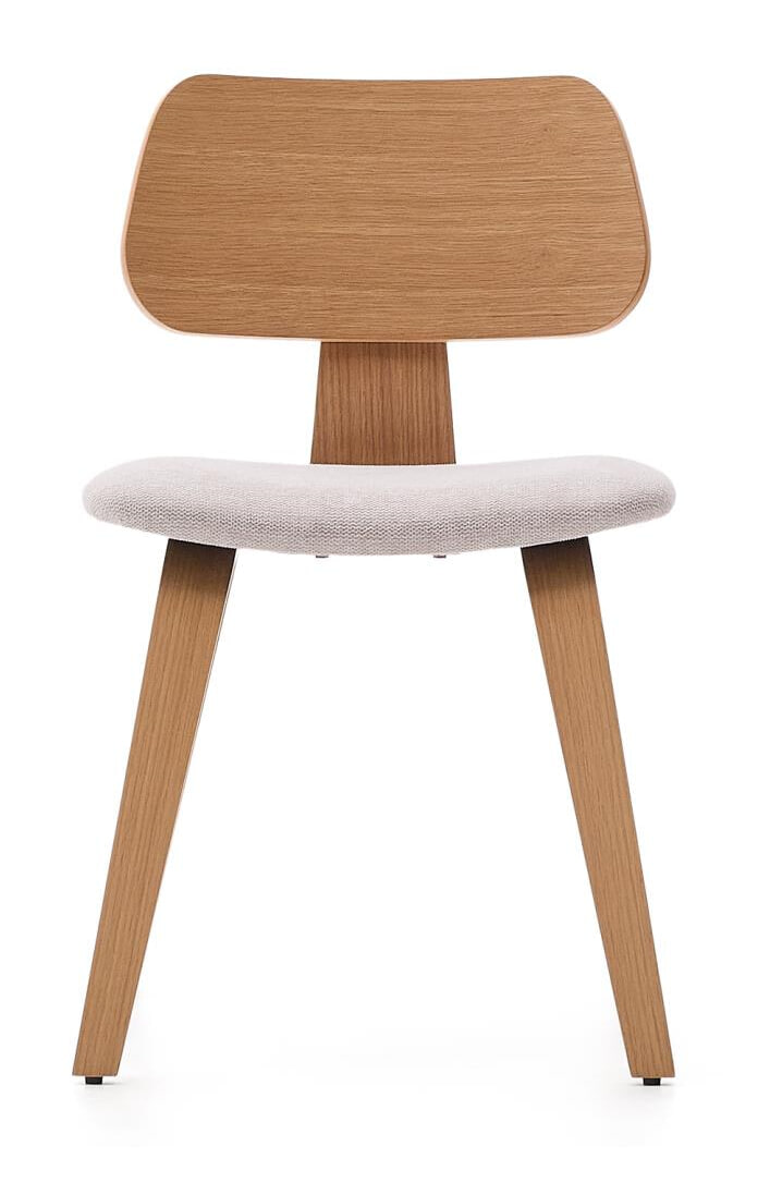 Kave Home Eetkamerstoel 'Gena' Eiken en rubberhout, kleur Beige