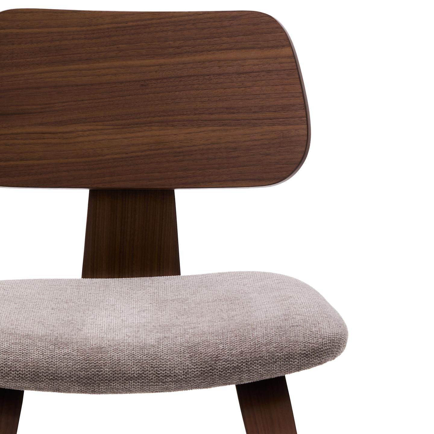 Kave Home Eetkamerstoel 'Gena' Walnoot en rubberhout, kleur Beige