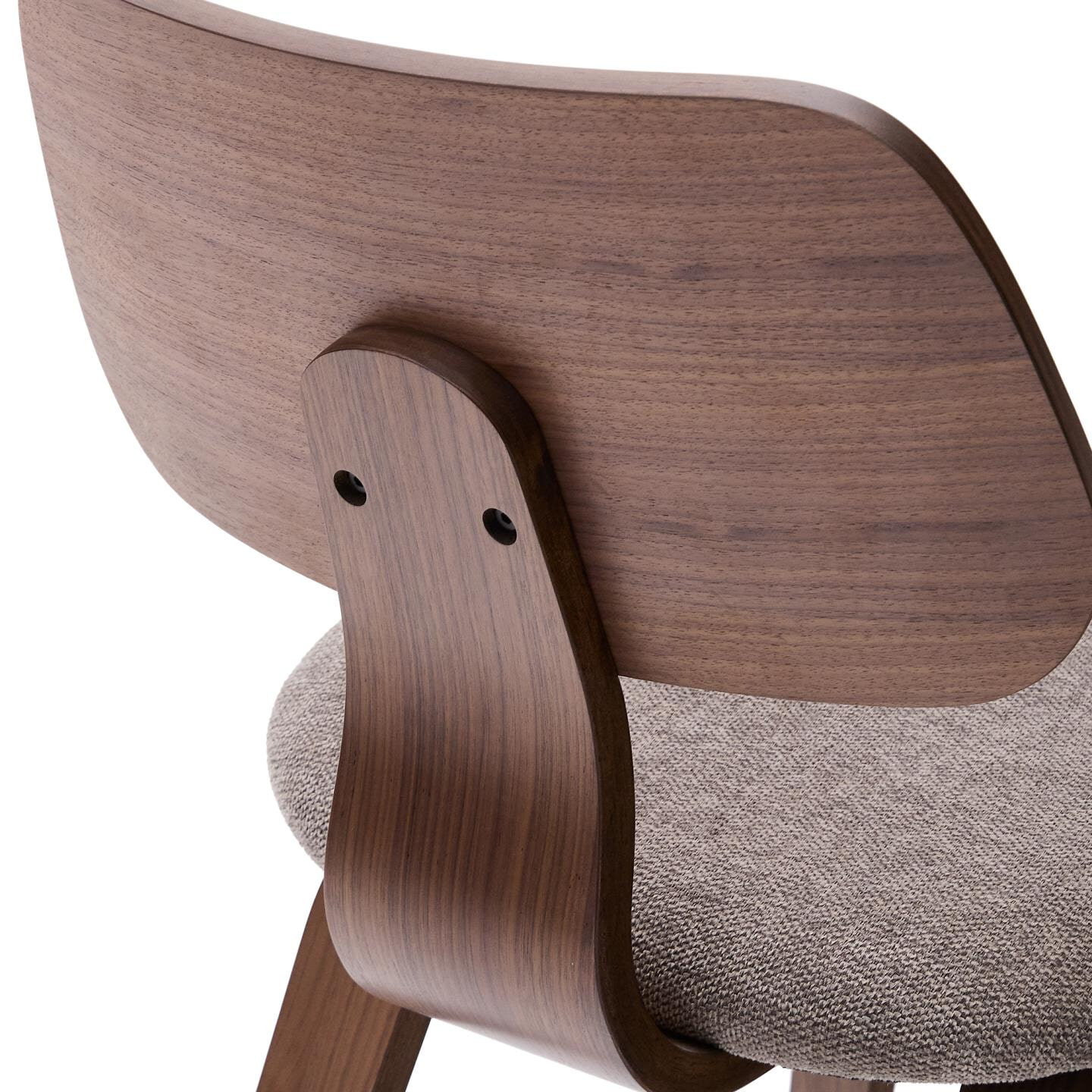 Kave Home Eetkamerstoel 'Gena' Walnoot en rubberhout, kleur Beige