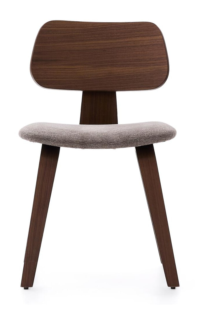 Kave Home Eetkamerstoel 'Gena' Walnoot en rubberhout, kleur Beige