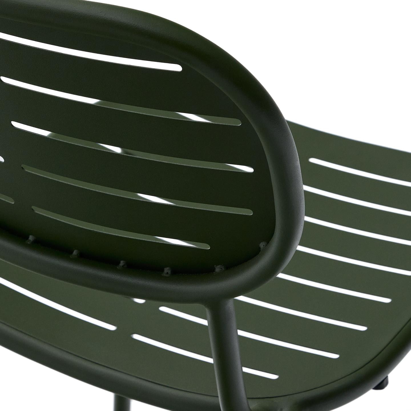 Kave Home Tuinstoel 'Brai' Staal, kleur Donkergroen