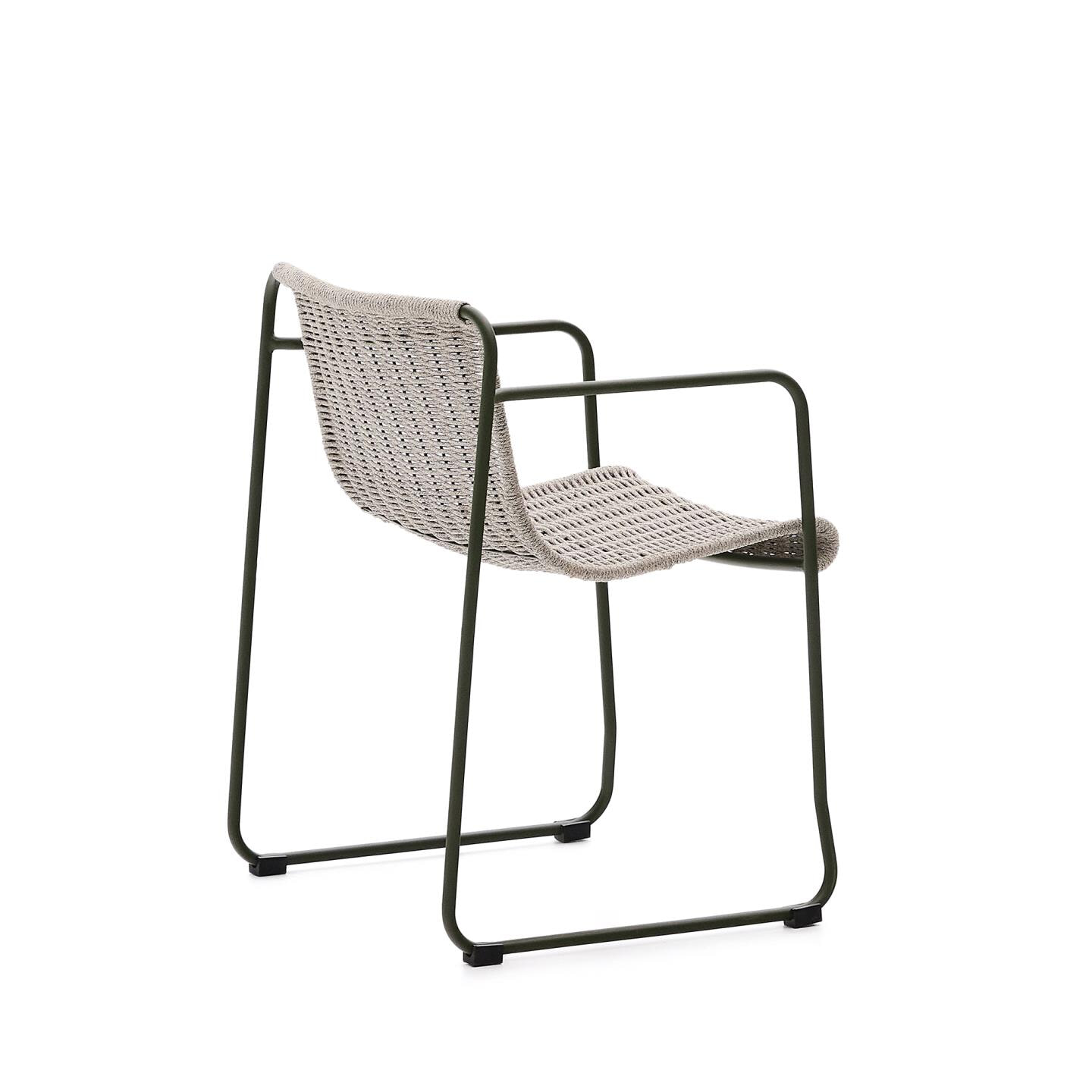 Kave Home Tuinstoel 'Maurina' Touw en staal, kleur Grijs