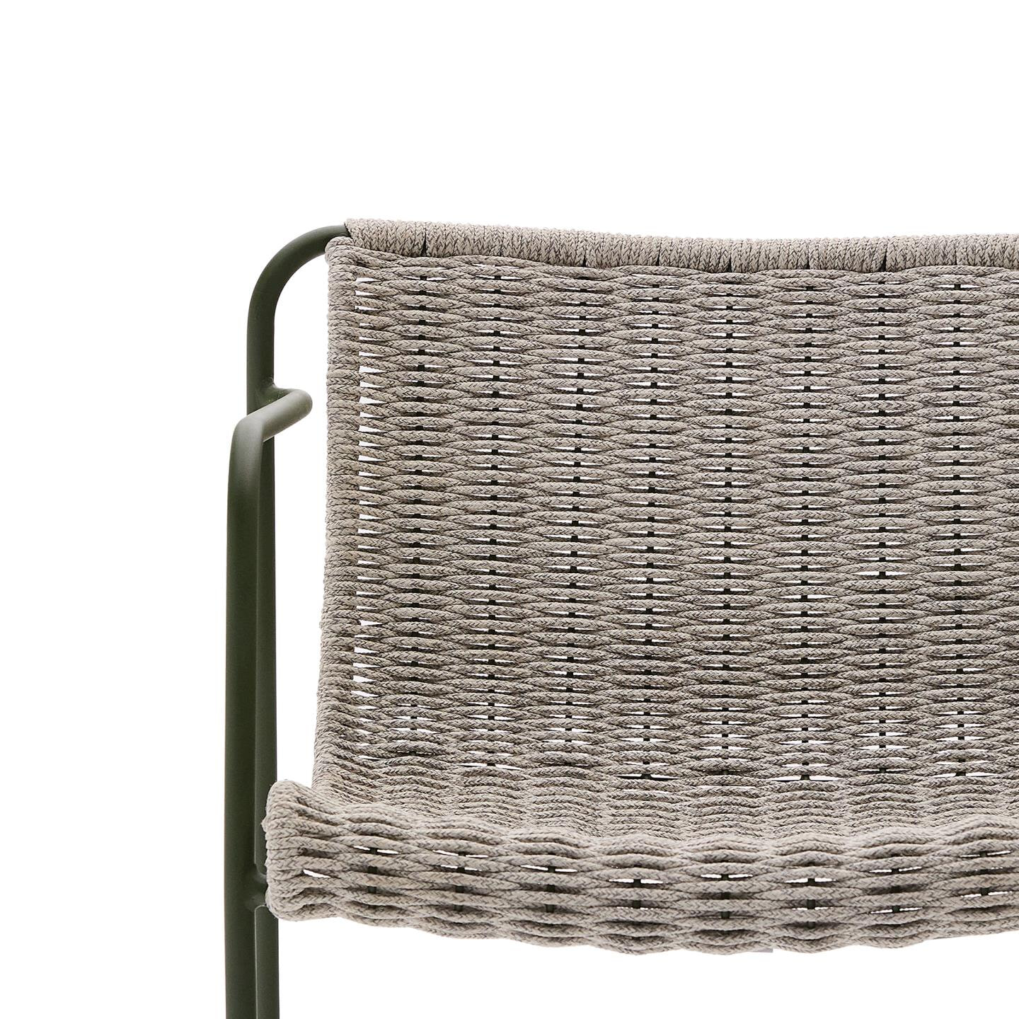 Kave Home Tuinstoel 'Maurina' Touw en staal, kleur Grijs