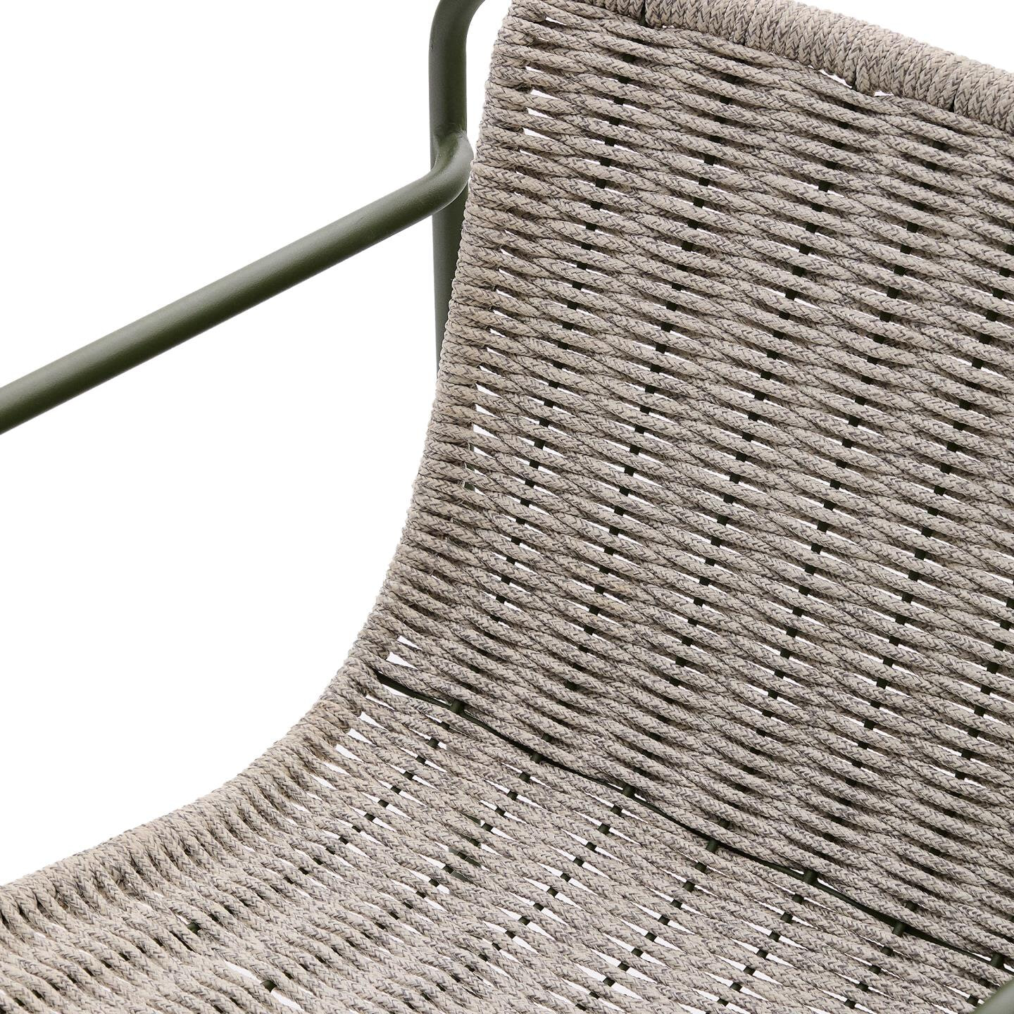 Kave Home Tuinstoel 'Maurina' Touw en staal, kleur Grijs