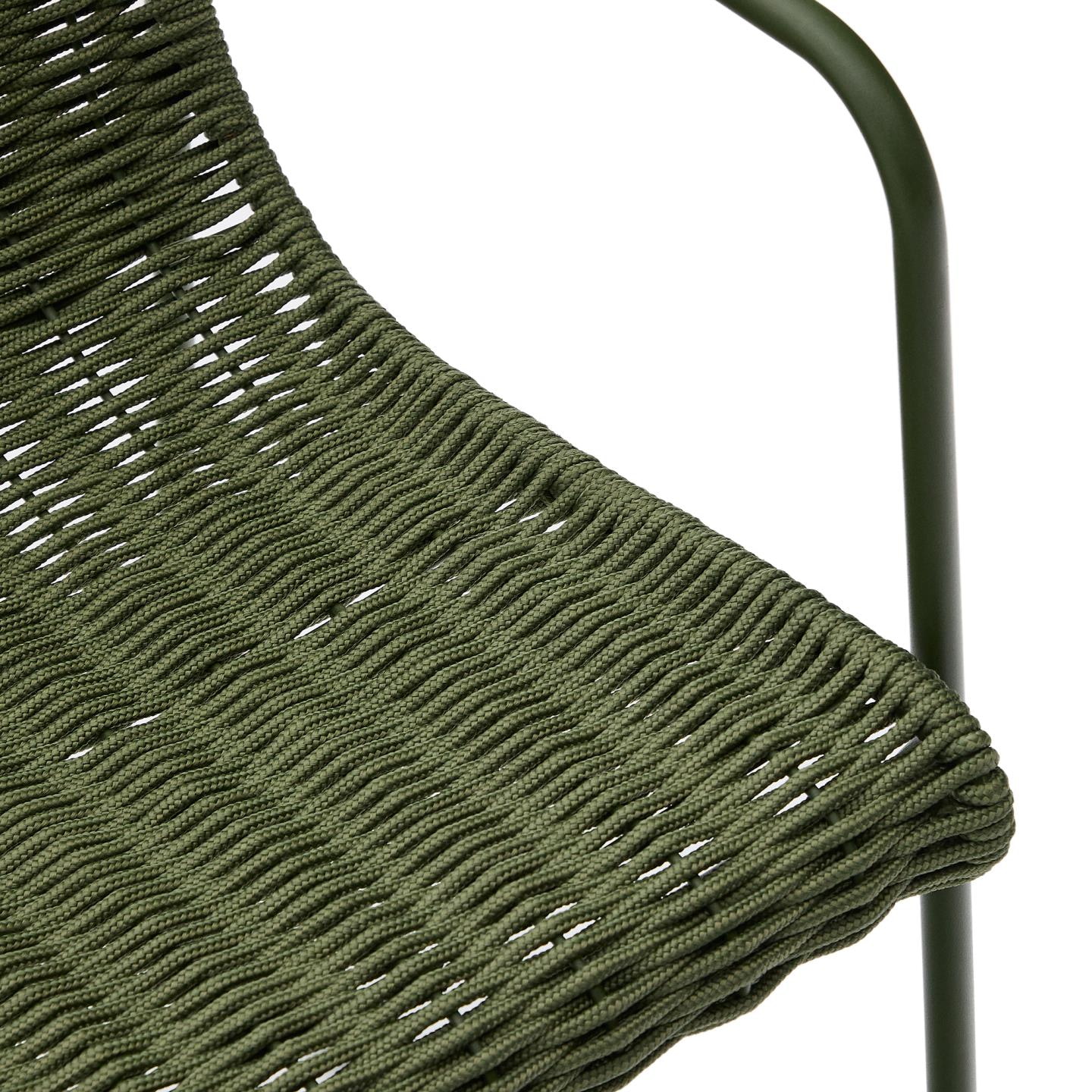 Kave Home Tuinstoel 'Maurina' Touw en staal, kleur Groen