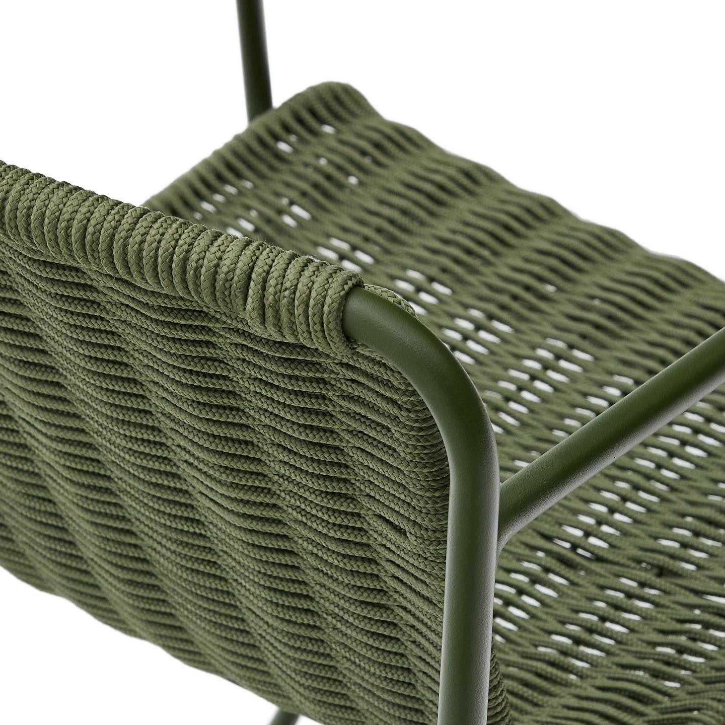 Kave Home Tuinstoel 'Maurina' Touw en staal, kleur Groen
