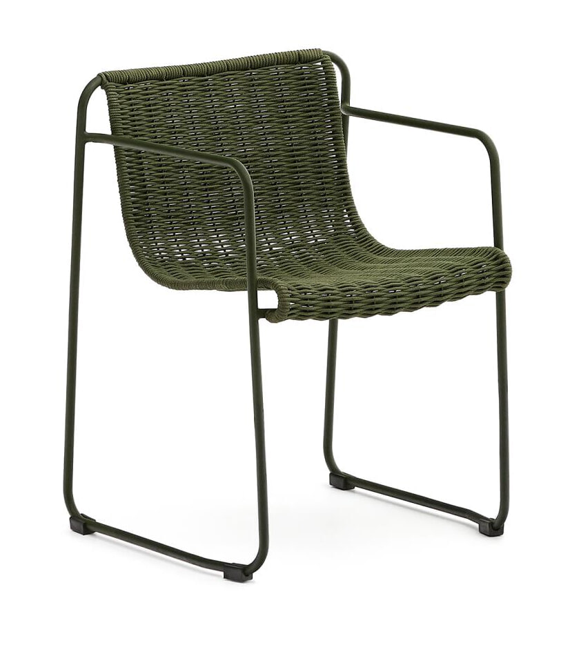 Kave Home Tuinstoel 'Maurina' Touw en staal, kleur Groen