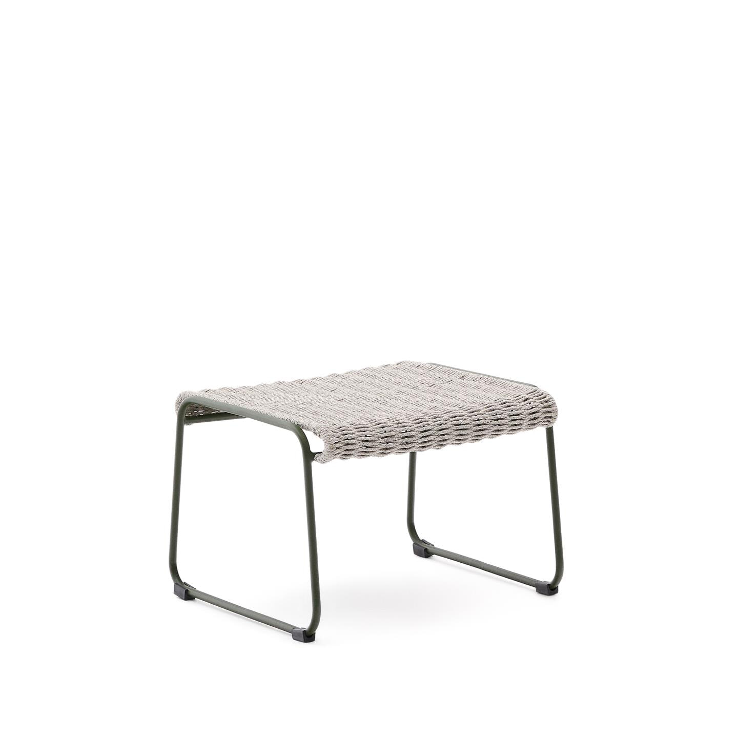 Kave Home Outdoor Hocker Maurina Touw en staal - Grijs