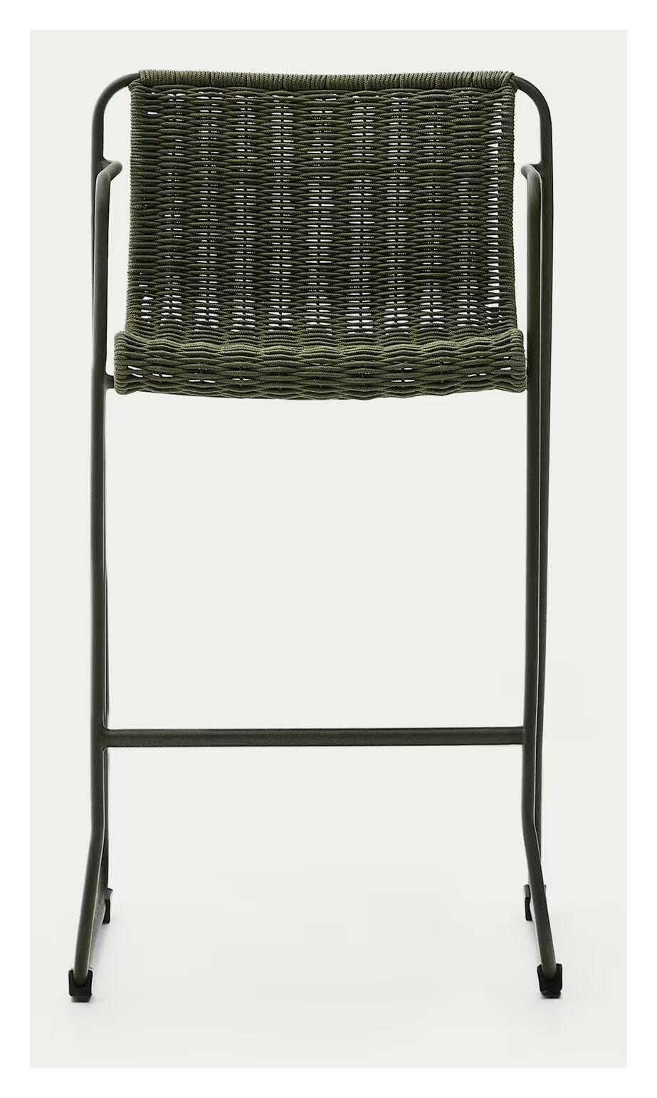 Kave Home Outdoor Barkruk 'Maurina' Touw en staal, kleur Groen (zithoogte 75cm)