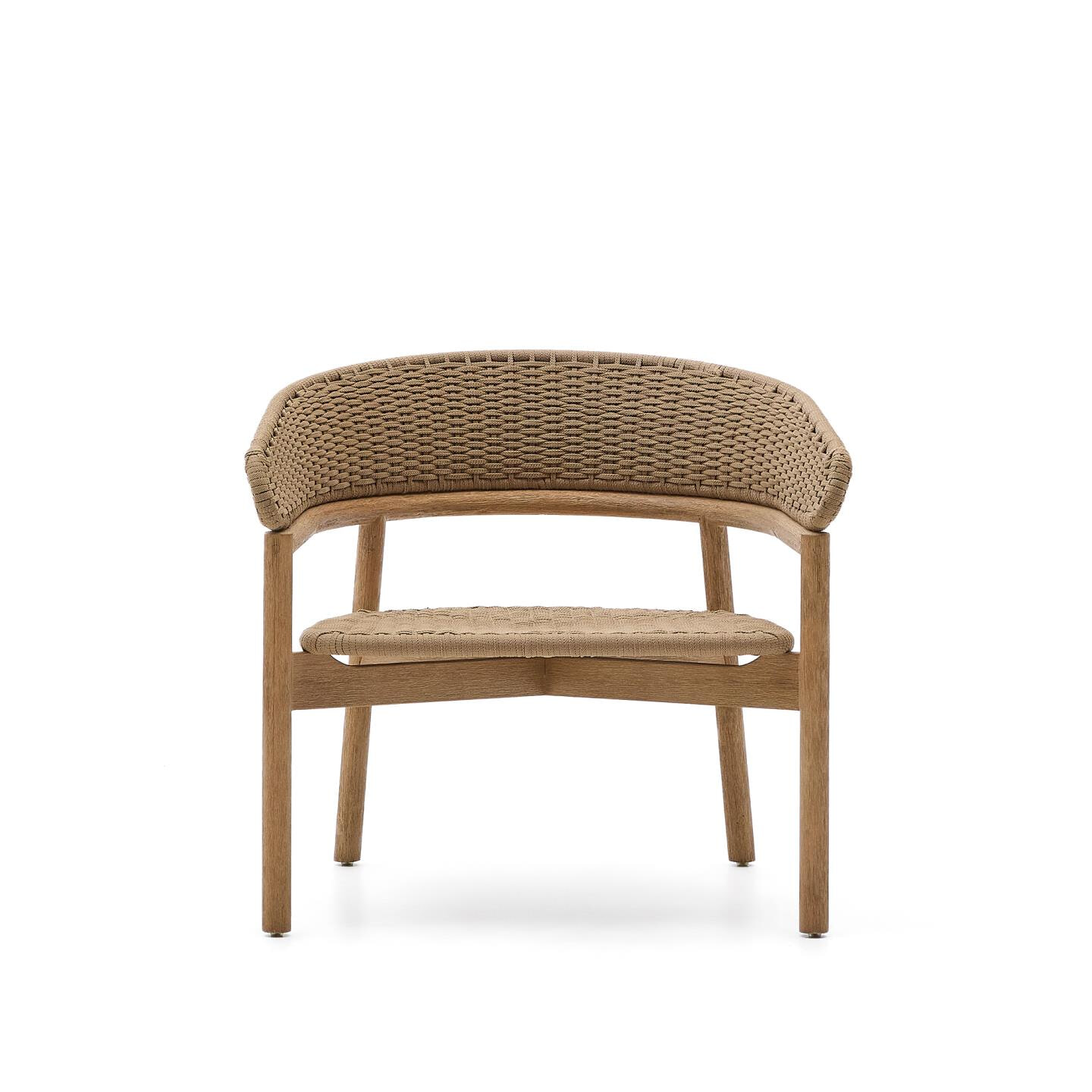 Kave Home Outdoor Fauteuil 'Arinella' Acaciahout en geweven touw