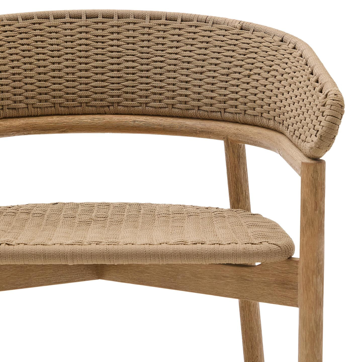 Kave Home Outdoor Fauteuil 'Arinella' Acaciahout en geweven touw