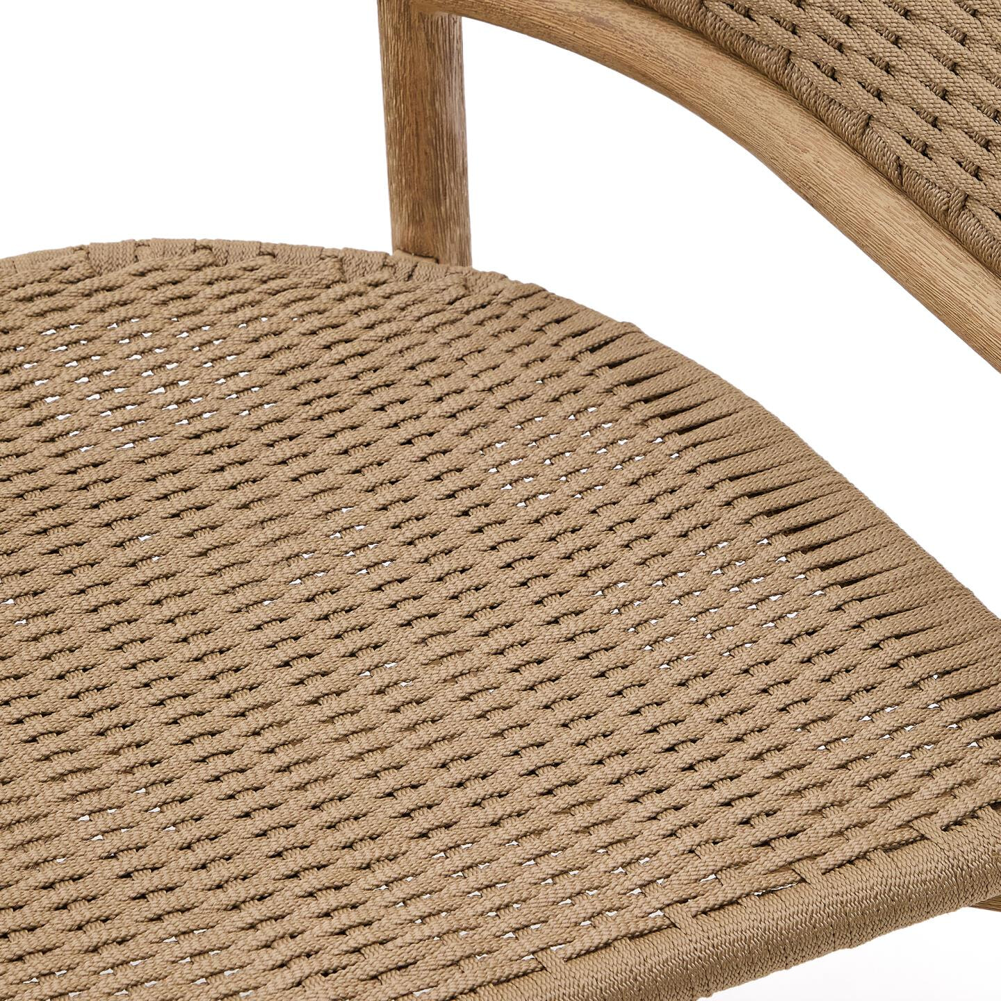 Kave Home Outdoor Fauteuil 'Arinella' Acaciahout en geweven touw