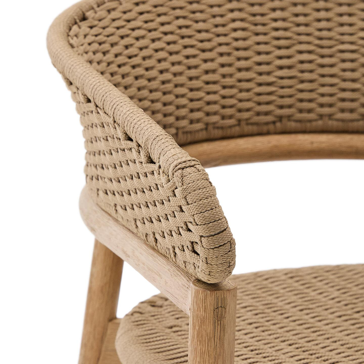 Kave Home Outdoor Fauteuil 'Arinella' Acaciahout en geweven touw