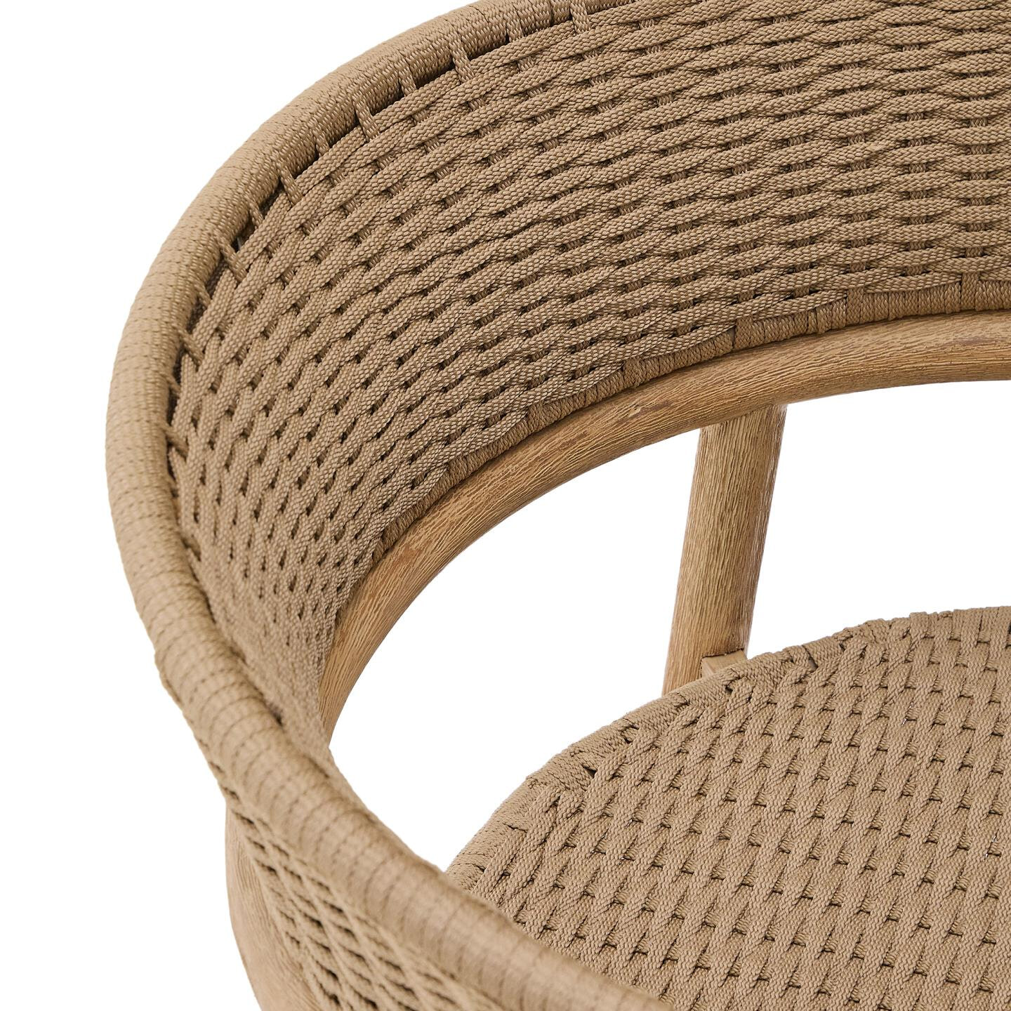 Kave Home Outdoor Fauteuil 'Arinella' Acaciahout en geweven touw