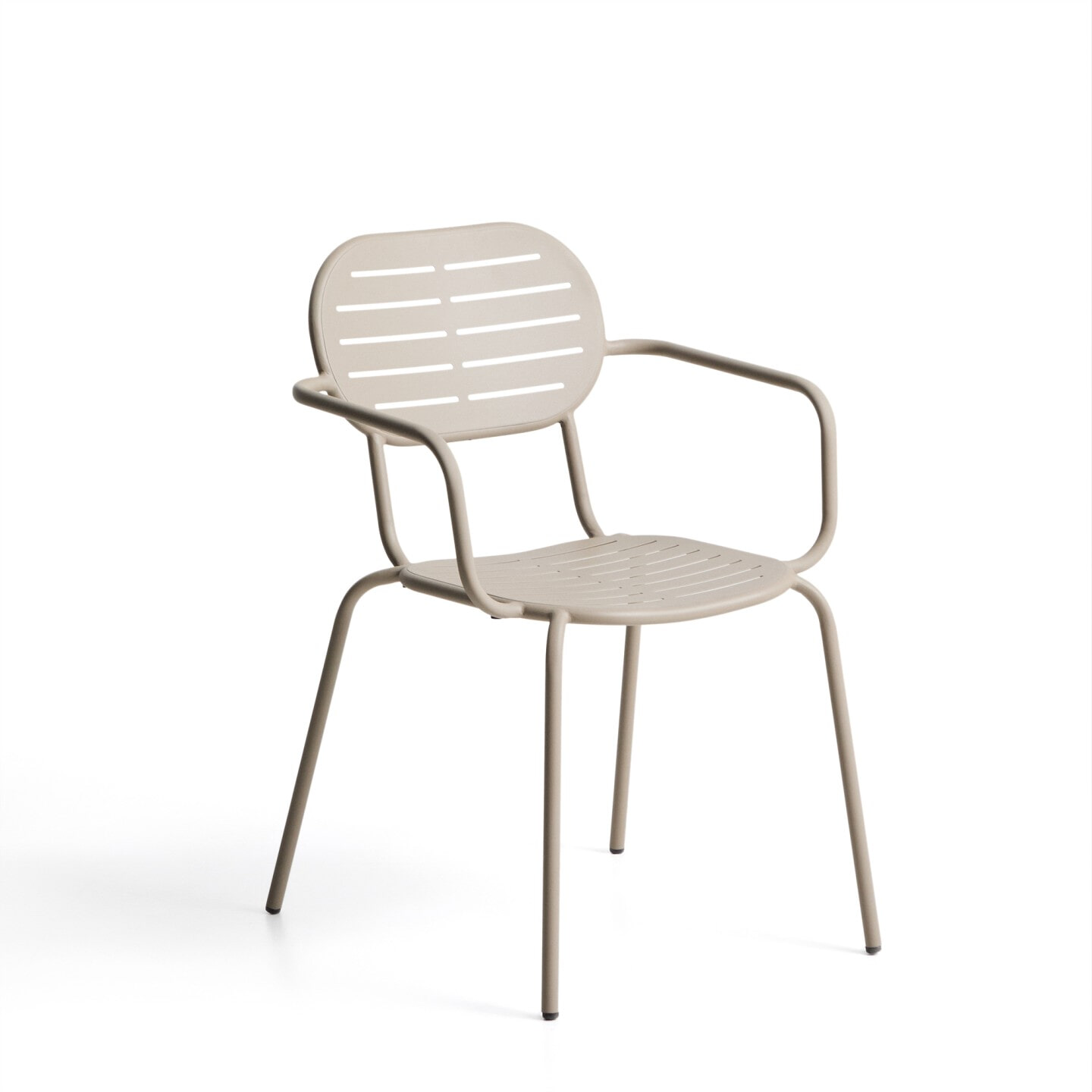Kave Home Tuinstoel 'Brai' Met armleuning, Staal, kleur Beige