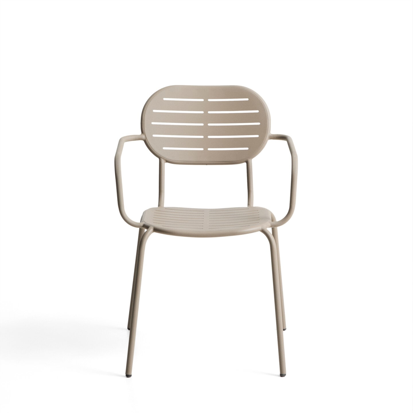 Kave Home Tuinstoel 'Brai' Met armleuning, Staal, kleur Beige