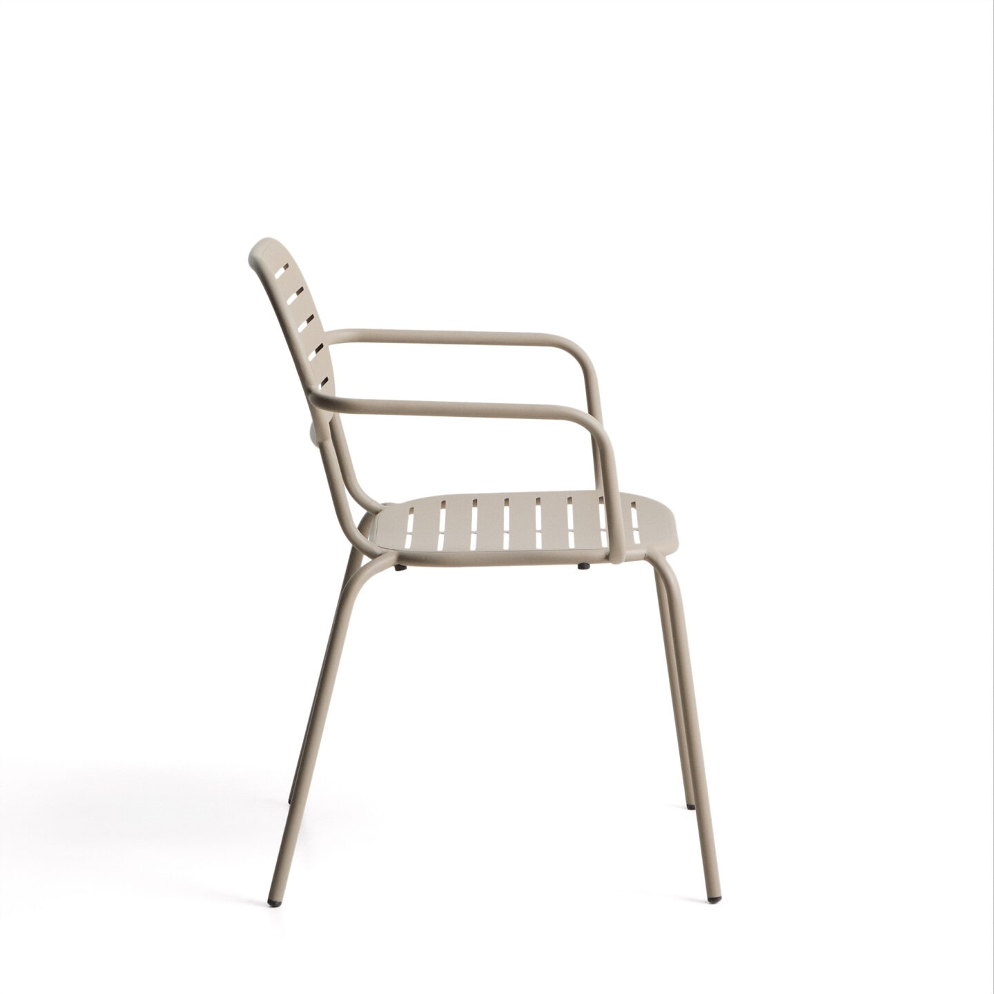 Kave Home Tuinstoel 'Brai' Met armleuning, Staal, kleur Beige