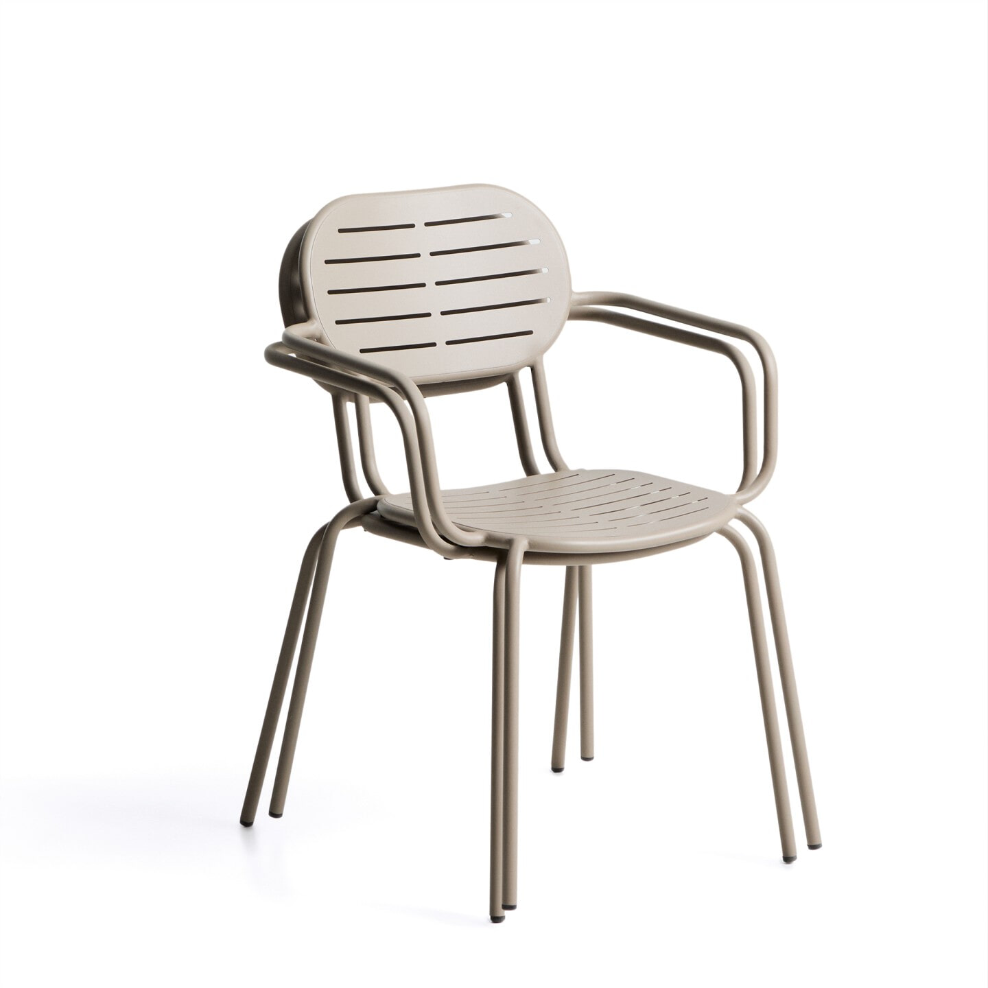 Kave Home Tuinstoel 'Brai' Met armleuning, Staal, kleur Beige