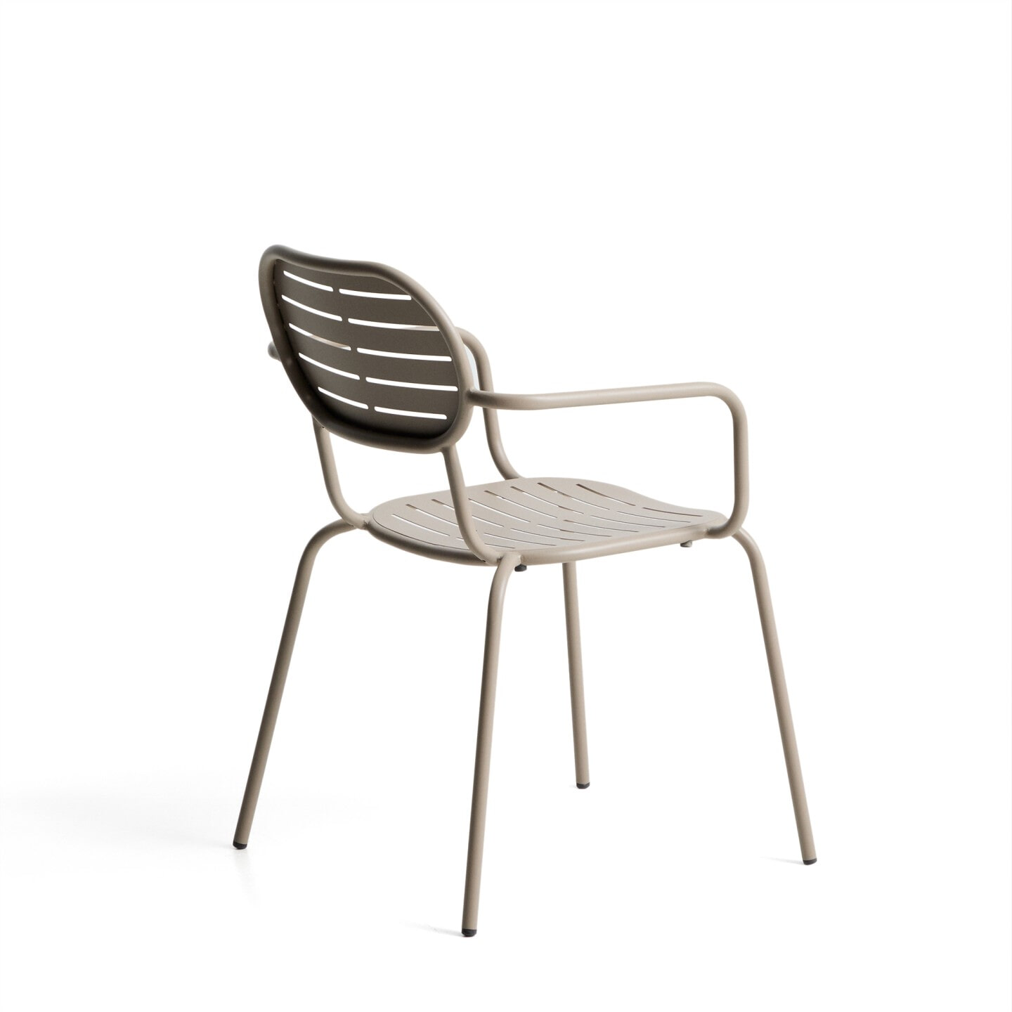 Kave Home Tuinstoel 'Brai' Met armleuning, Staal, kleur Beige