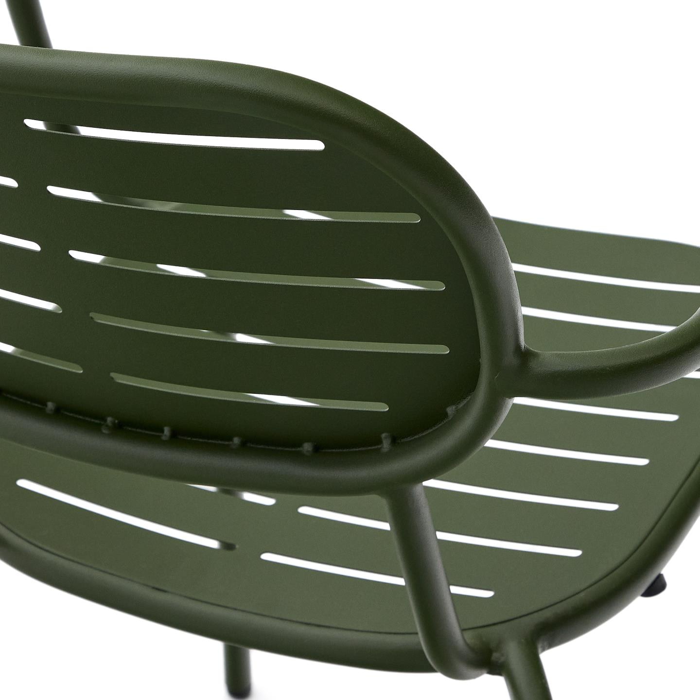 Kave Home Tuinstoel 'Brai' Met armleuning, Staal, kleur Donkergroen