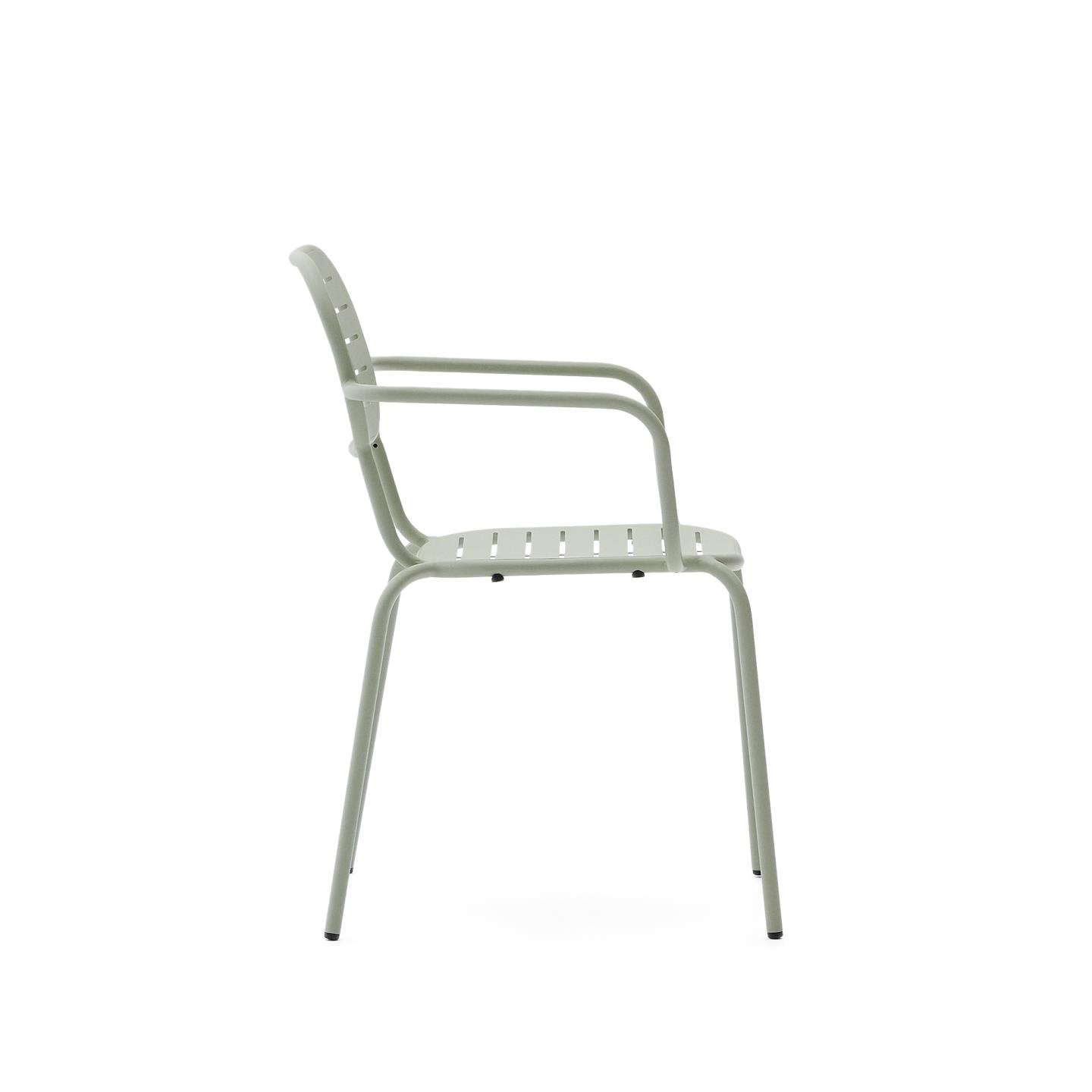 Kave Home Tuinstoel 'Brai' Met armleuning, Staal, kleur Turquoise