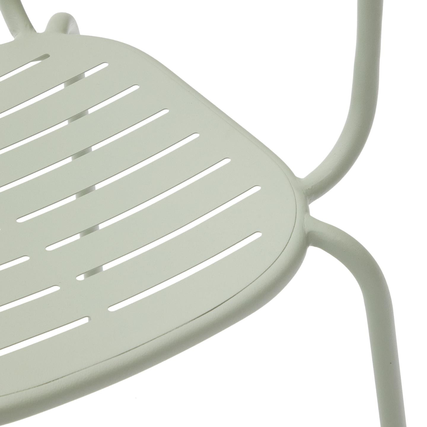 Kave Home Tuinstoel 'Brai' Met armleuning, Staal, kleur Turquoise