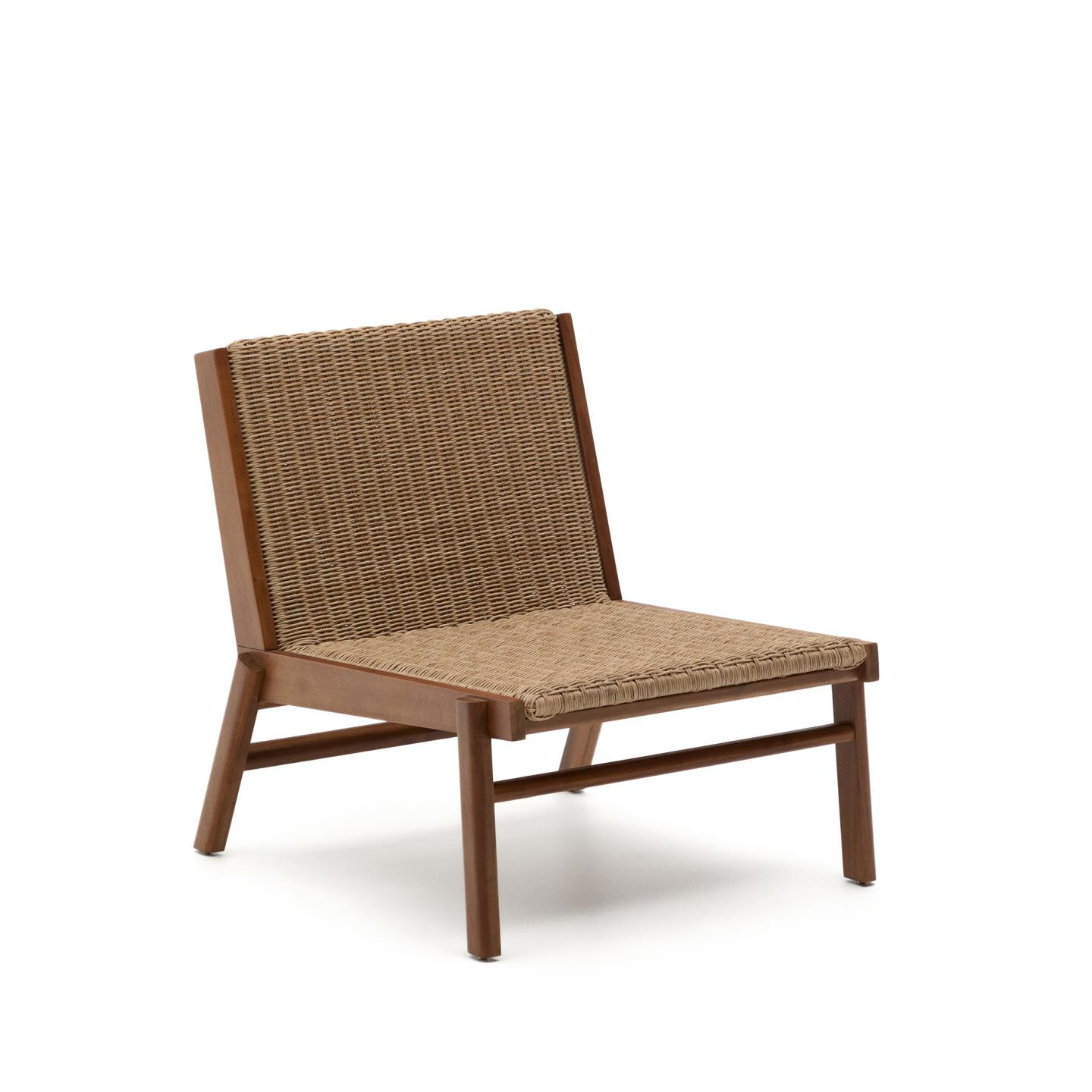 Kave Home Outdoor Fauteuil Itani Acaciahout en rattan - Beige