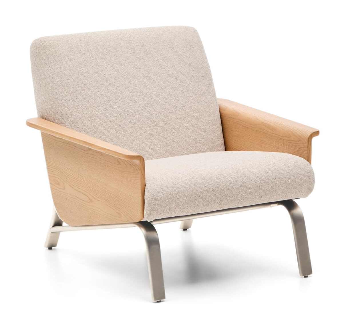 Kave Home Fauteuil 'Amsen' Stof en eiken