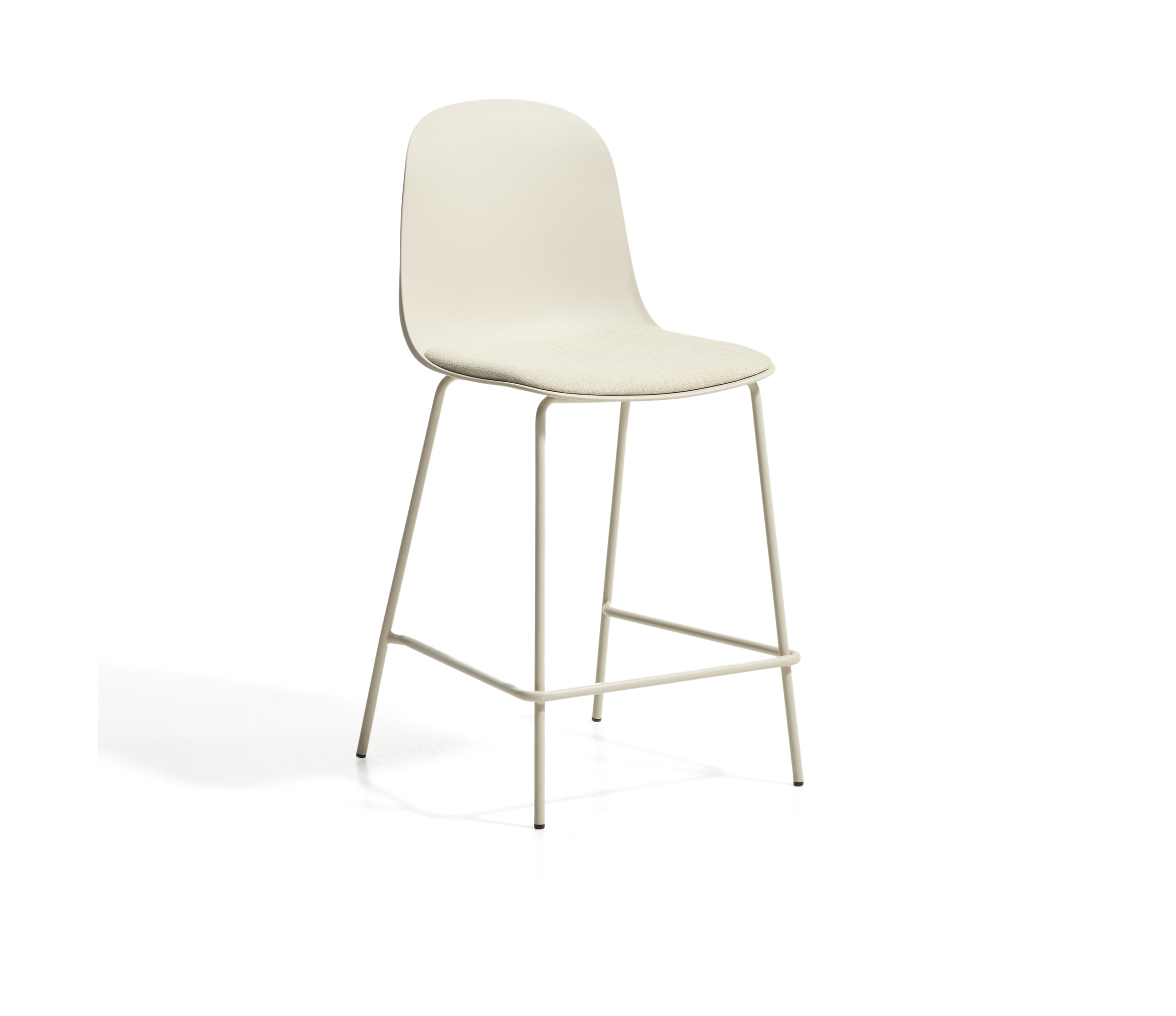 Kave Home Barkruk Debari Chenille en kunststof - Beige (zithoogte 65cm)